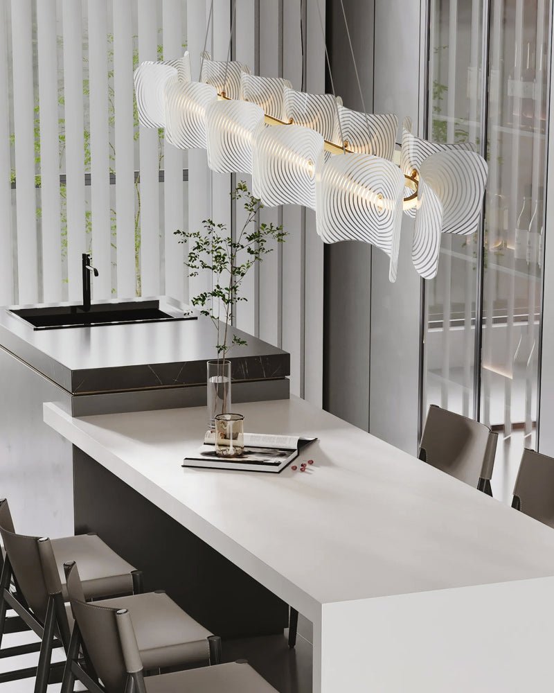 Virinia Postmoderne Luxe Rectangle Laiton Verre Suspension