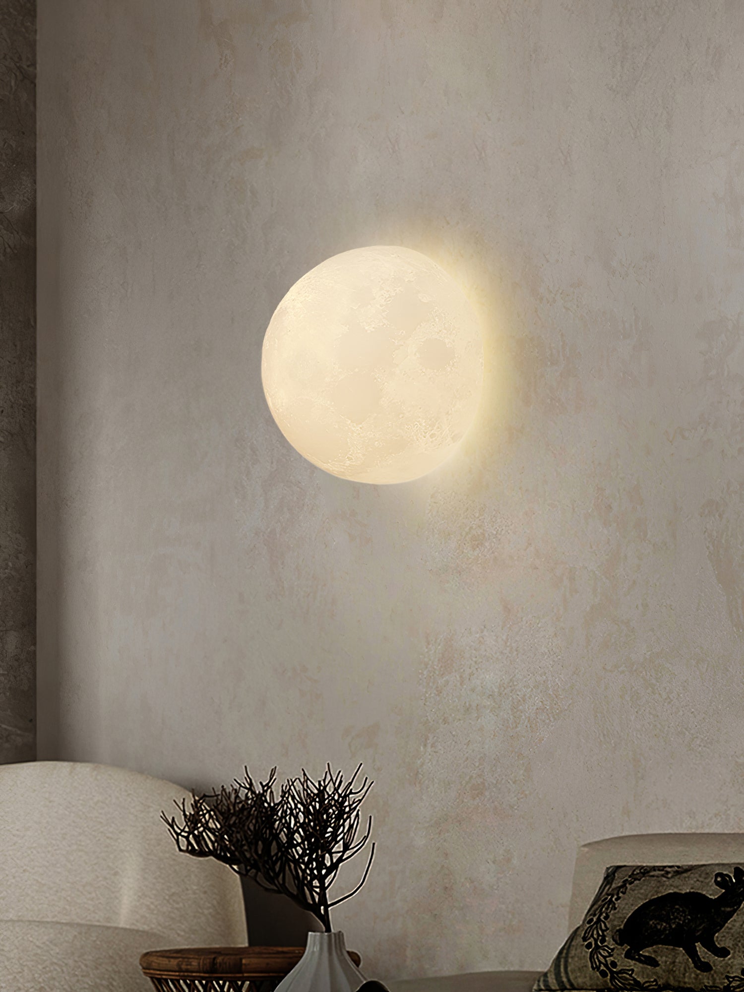 Olsolan Applique Murale 3D en Plastique Art Nordique Lune