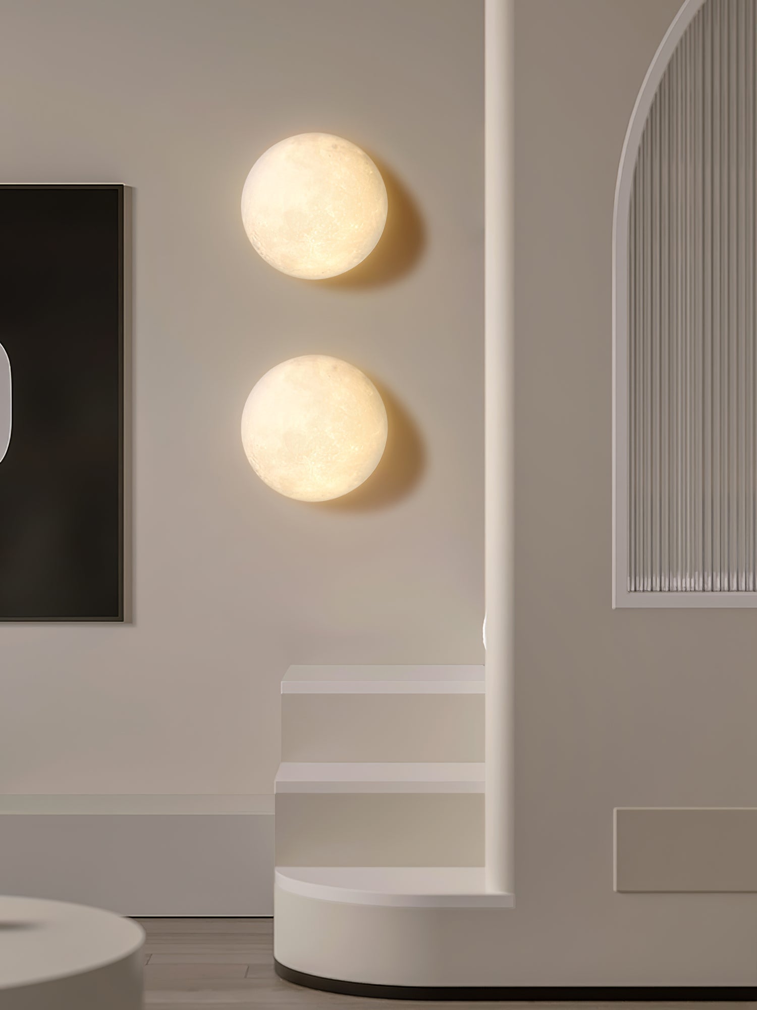 Olsolan Applique Murale 3D en Plastique Art Nordique Lune