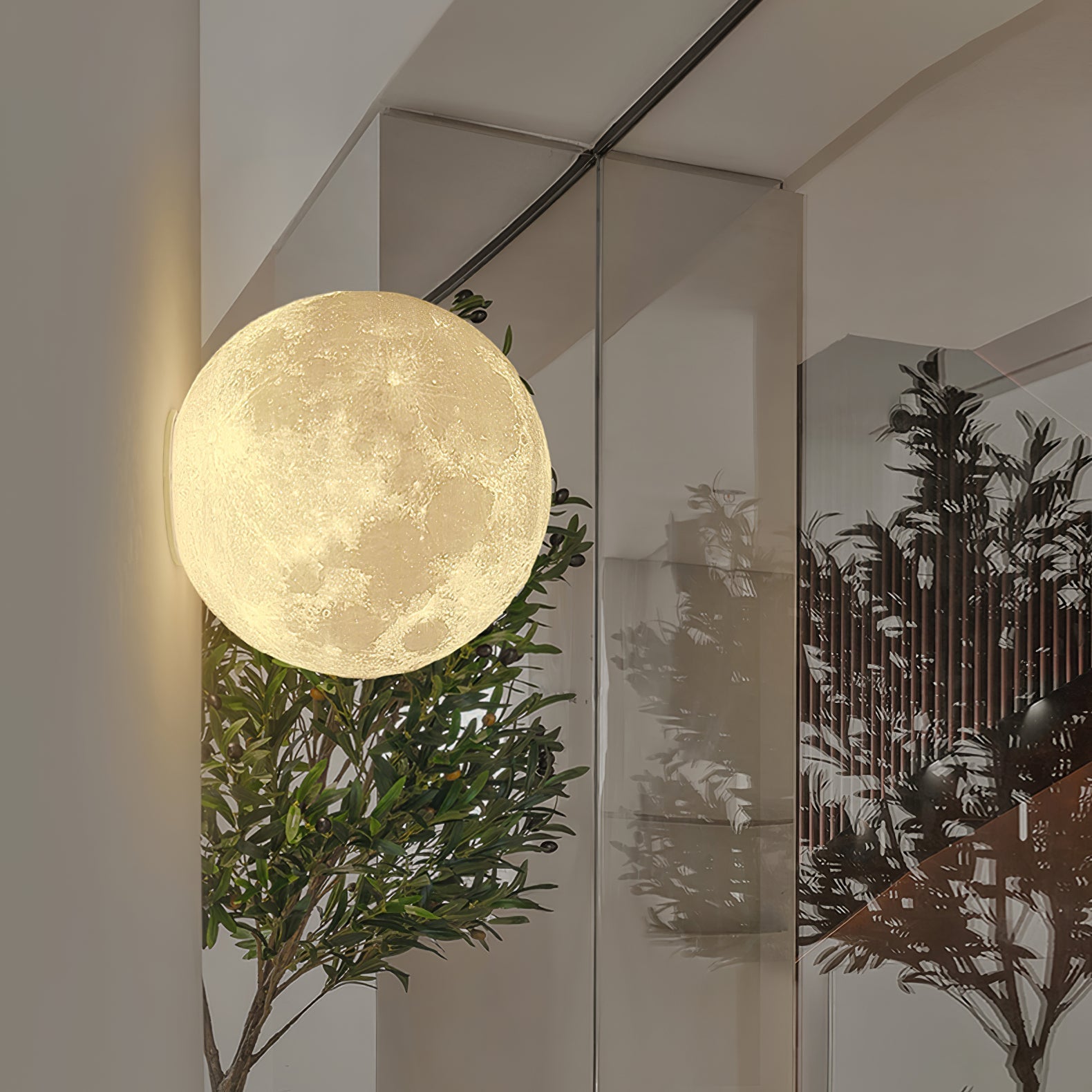 Olsolan Applique Murale 3D en Plastique Art Nordique Lune