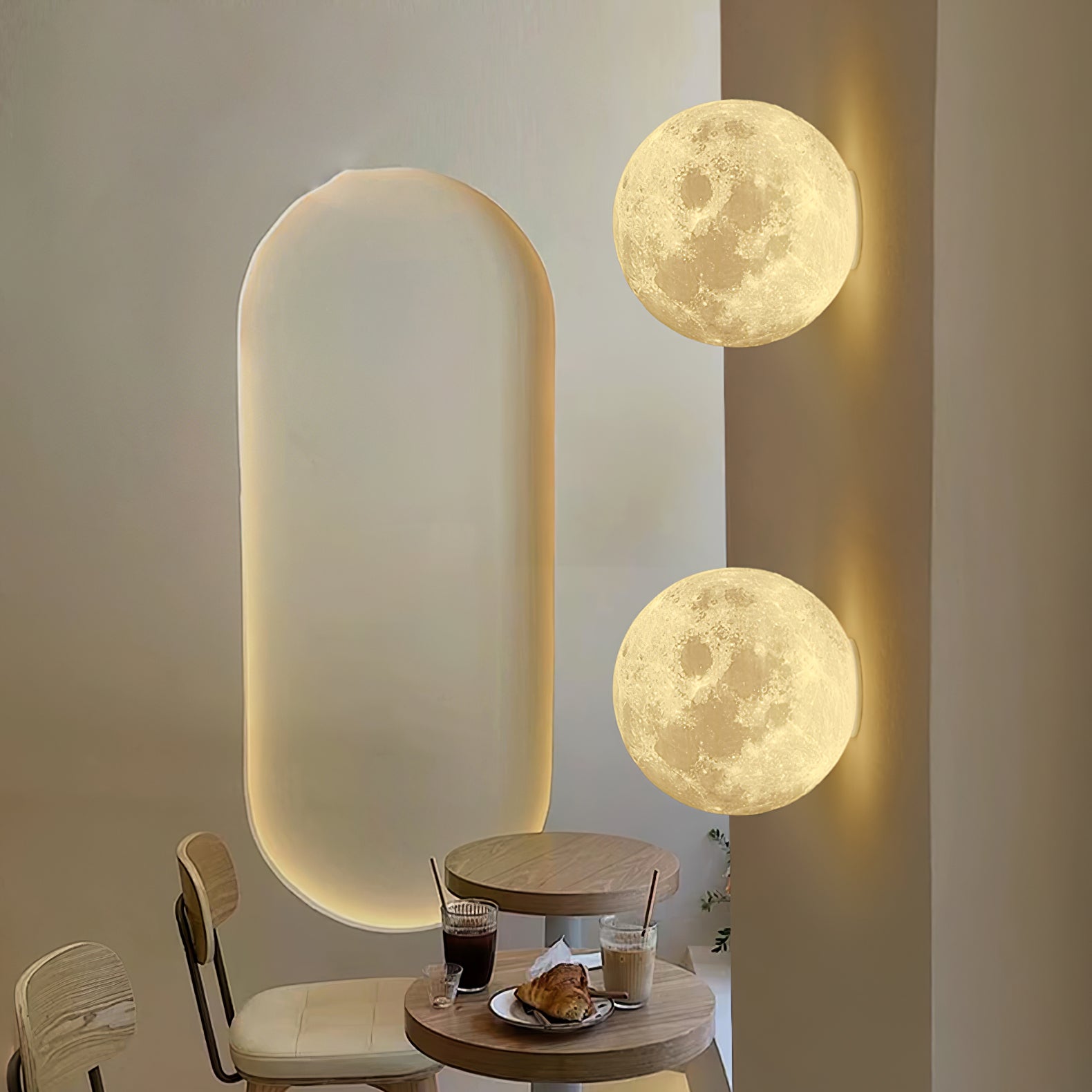 Olsolan Applique Murale 3D en Plastique Art Nordique Lune