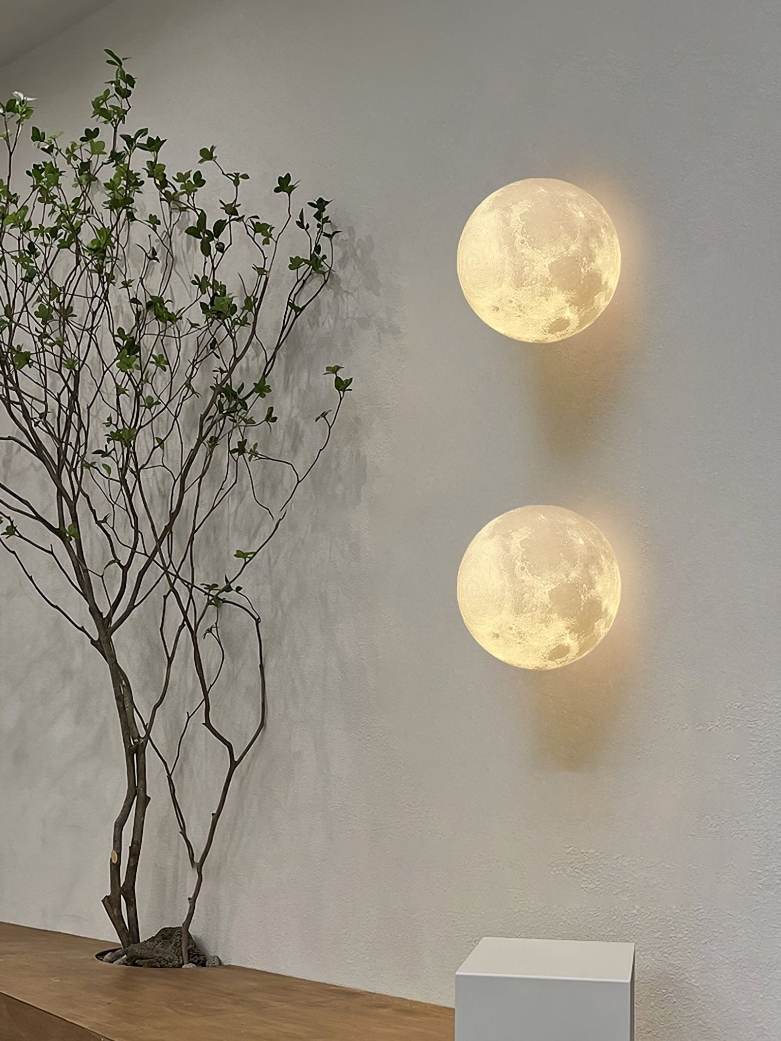 Olsolan Applique Murale 3D en Plastique Art Nordique Lune