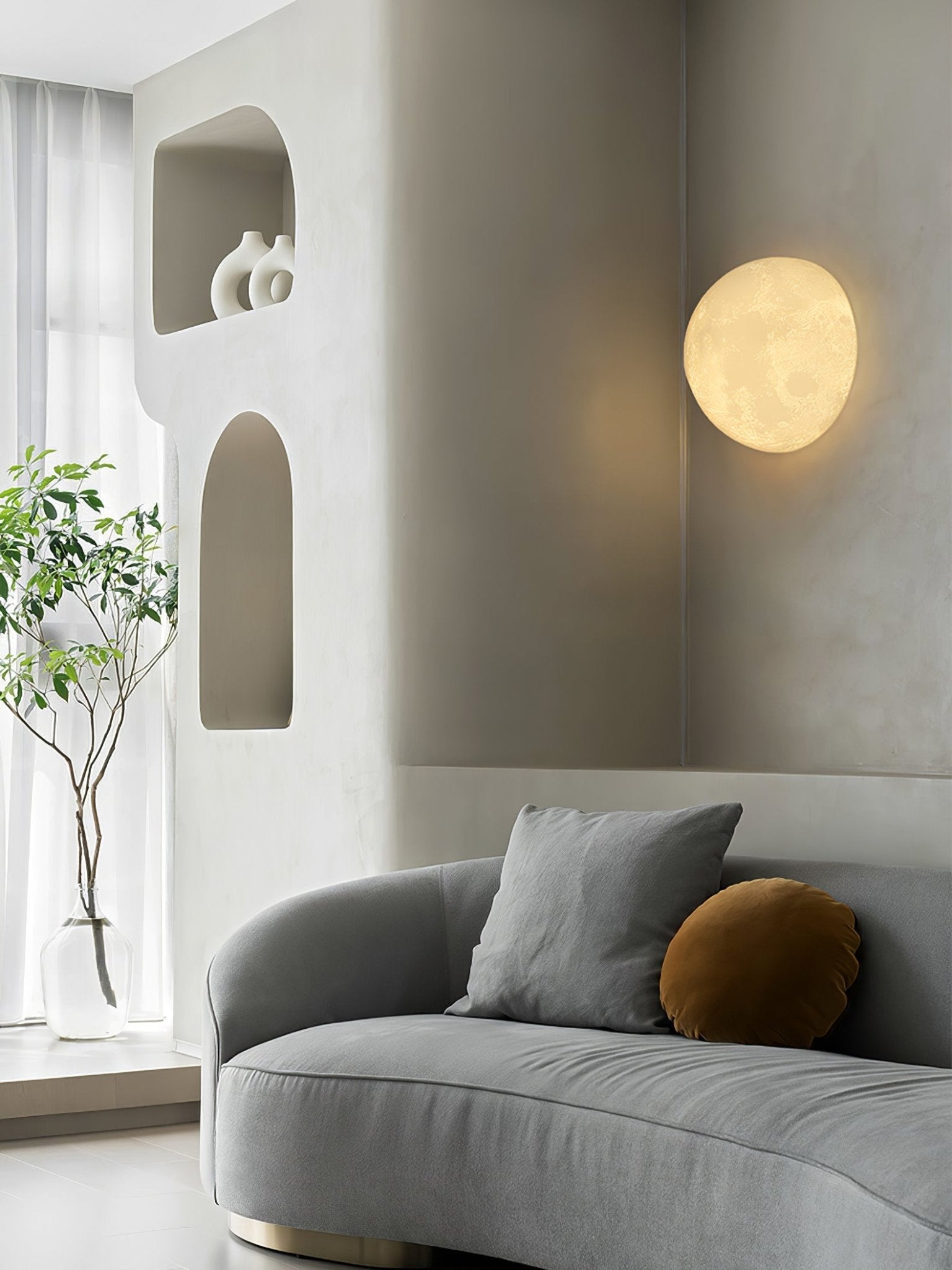 Olsolan Applique Murale 3D en Plastique Art Nordique Lune
