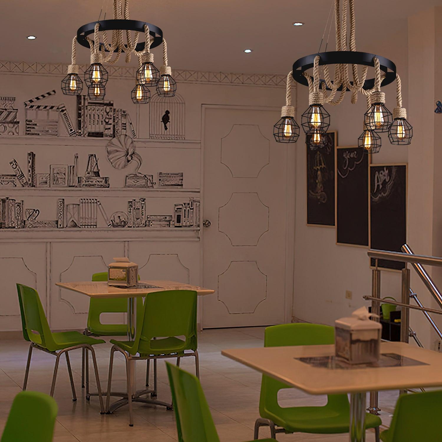Lustra Lustre en Corde de Chanvre Industriel