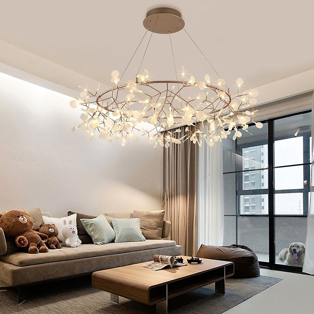 Arthearae Lustre Métal Acrylique Rond Luxe Postmoderne