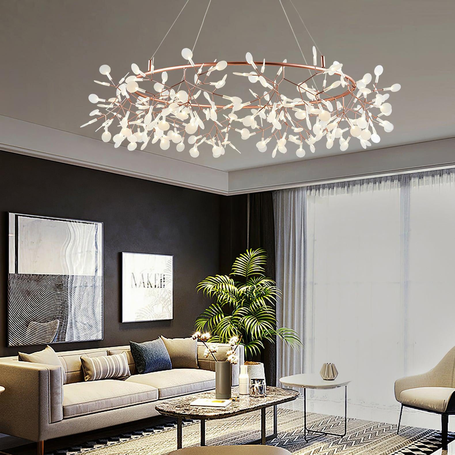 Arthearae Lustre Métal Acrylique Rond Luxe Postmoderne