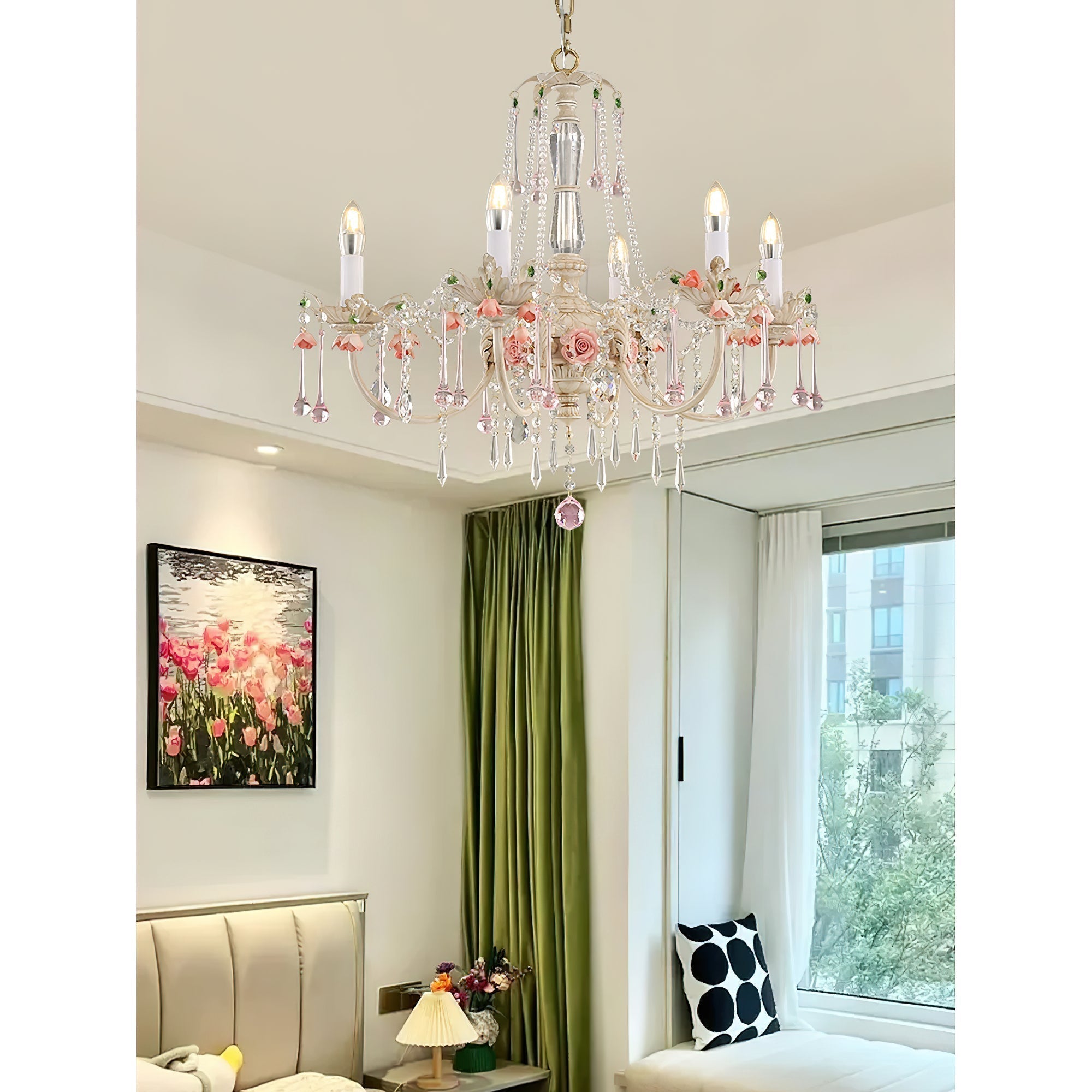 Cusoren Lustre Postmoderne De Luxe Céramique Rose
