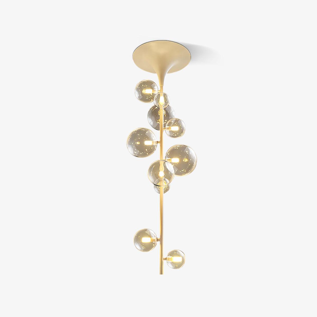 Lustra Suspension Laiton Verre Cascade pour Hallway