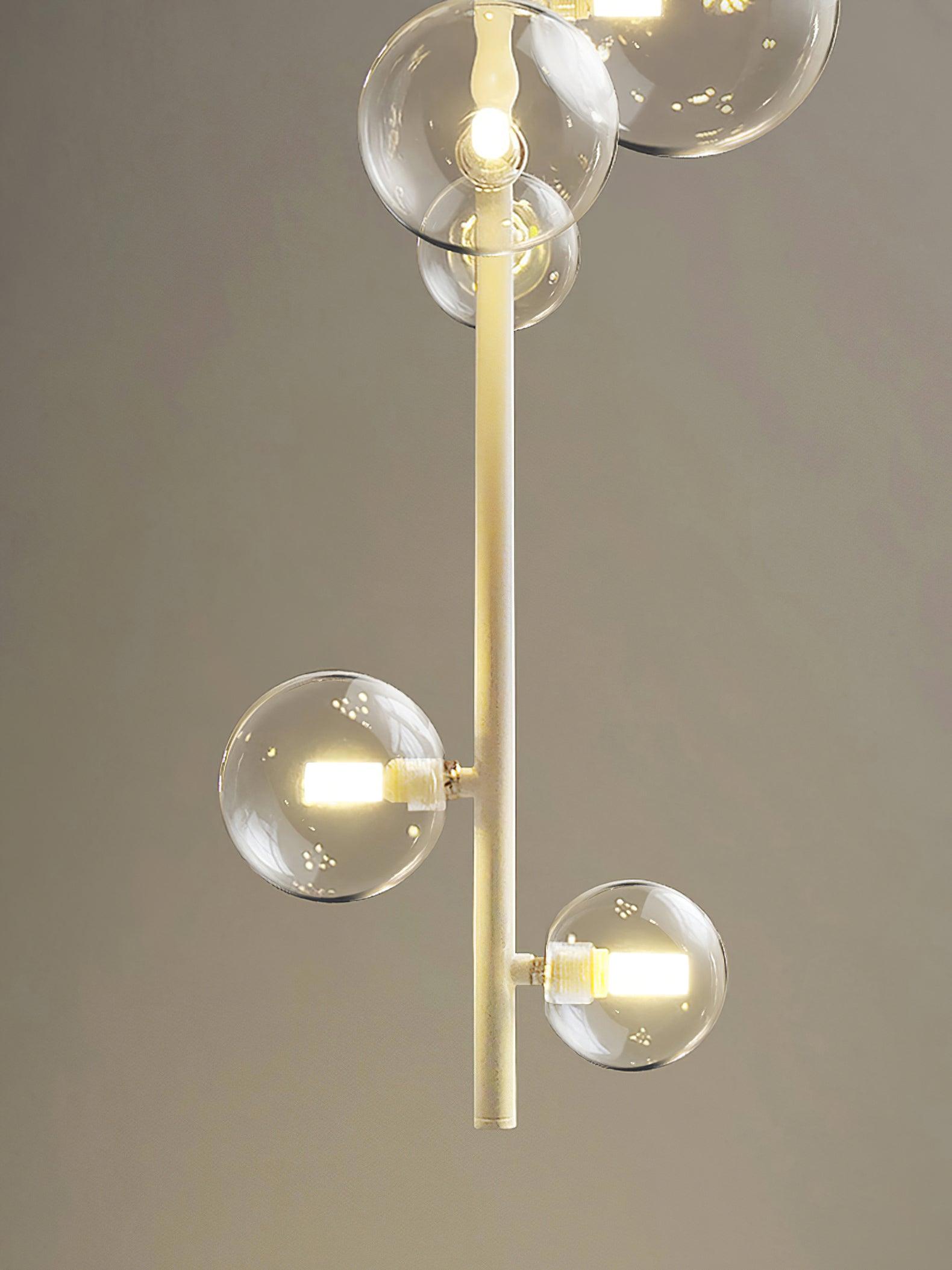 Lustra Suspension Laiton Verre Cascade pour Hallway
