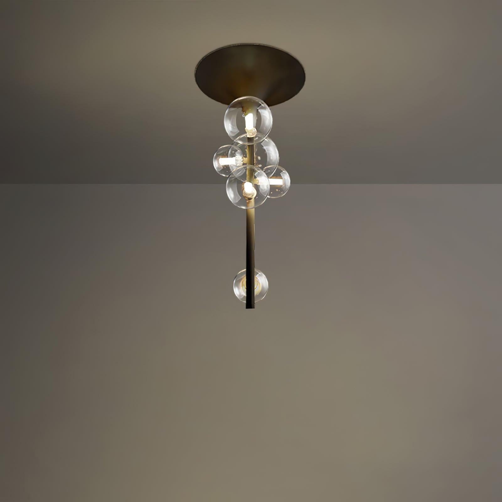 Lustra Suspension Laiton Verre Cascade pour Hallway