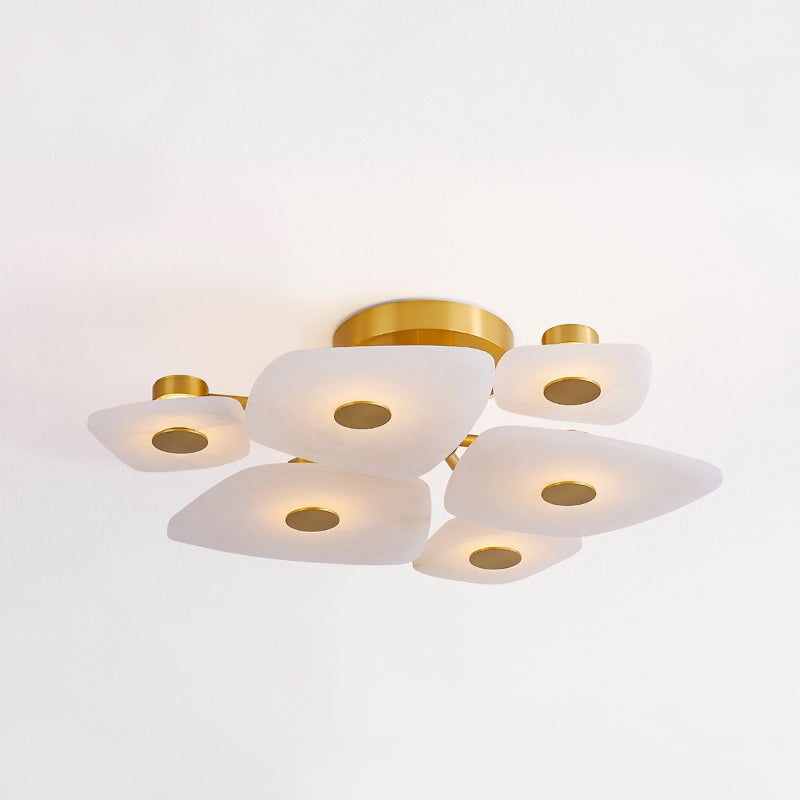 Cothaiel Lampe de Plafond en Métal et Albâtre à Créativité Individuelle