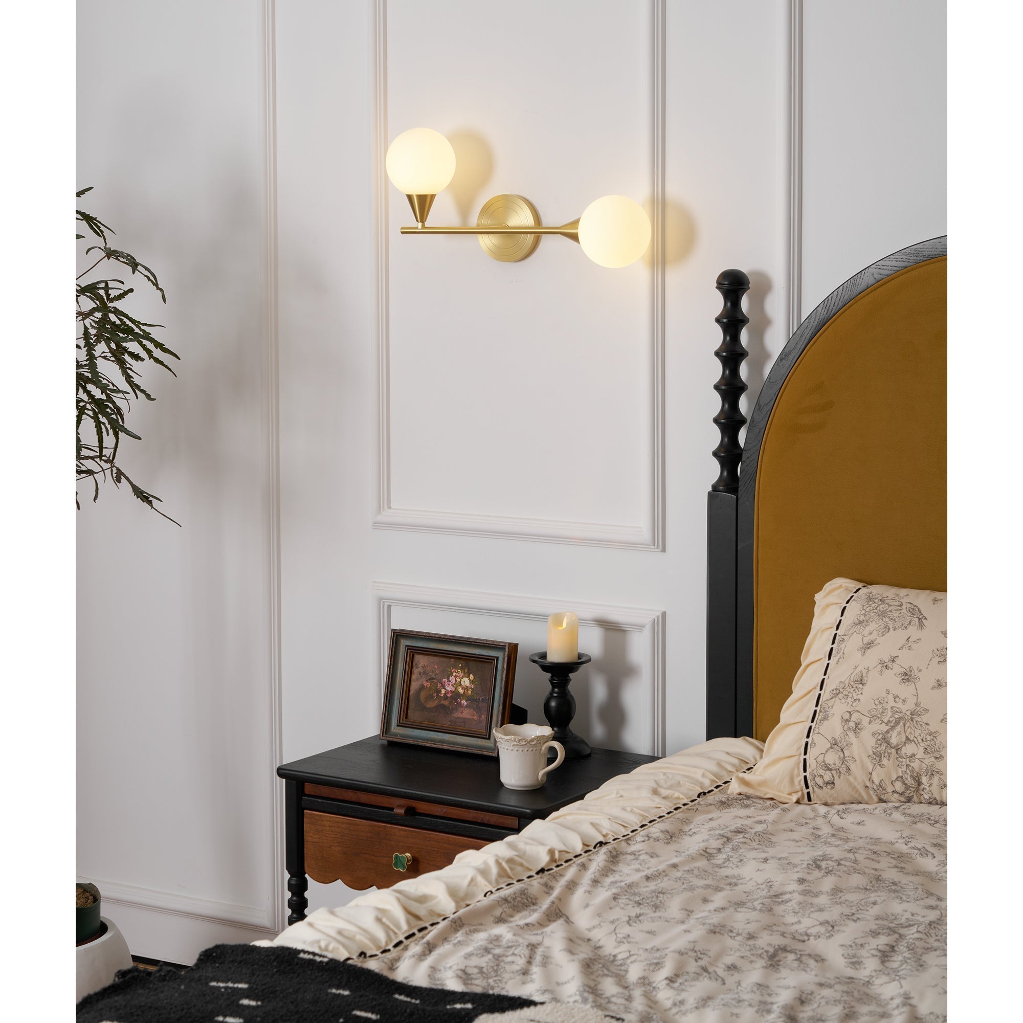 Holten Applique Murale en Verre et Laiton Armé Minimaliste Moderne