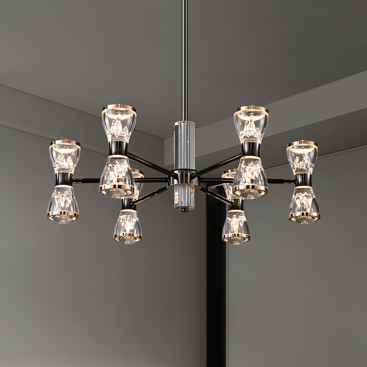 Orvelion Lustre de Luxe Postmoderne en Acrylique et Métal LED en Forme de Nid d'Abeille