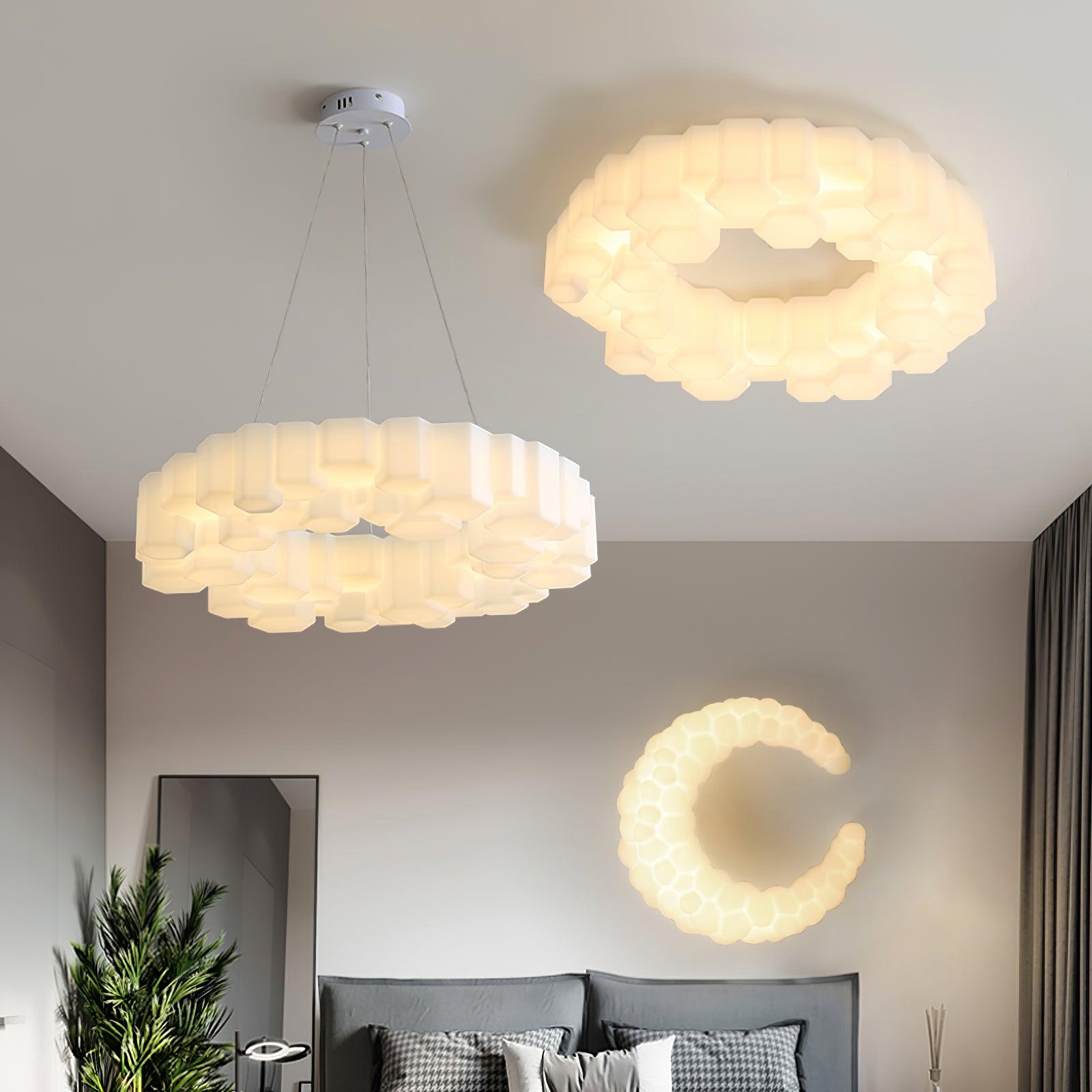 Lustra Lustre Rayon de Miel Polycarbonate Blanc Brillant