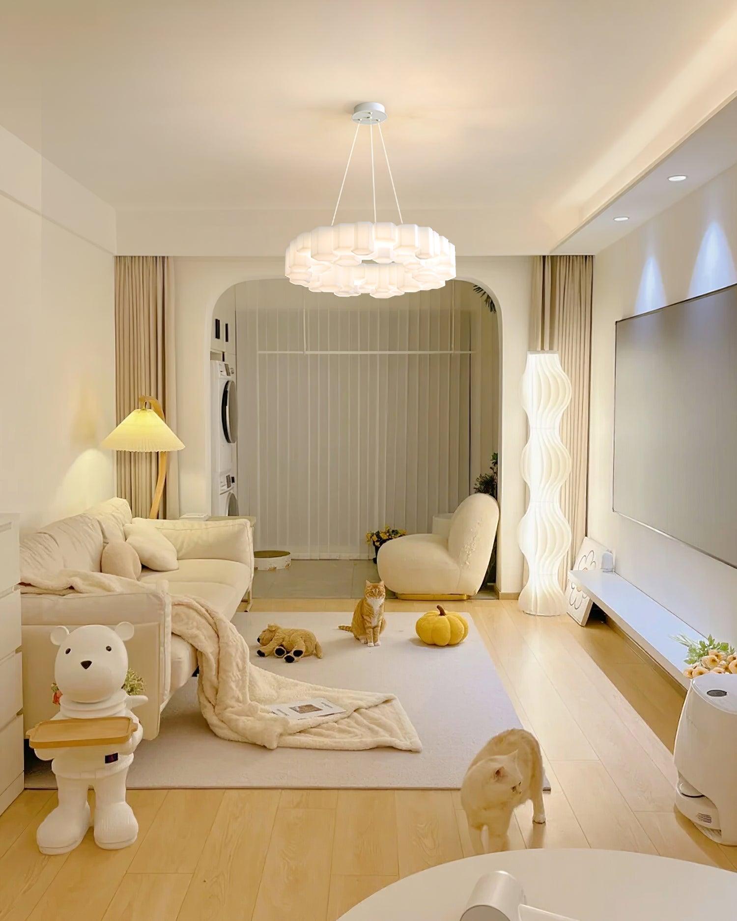 Lustra Lustre Rayon de Miel Polycarbonate Blanc Brillant