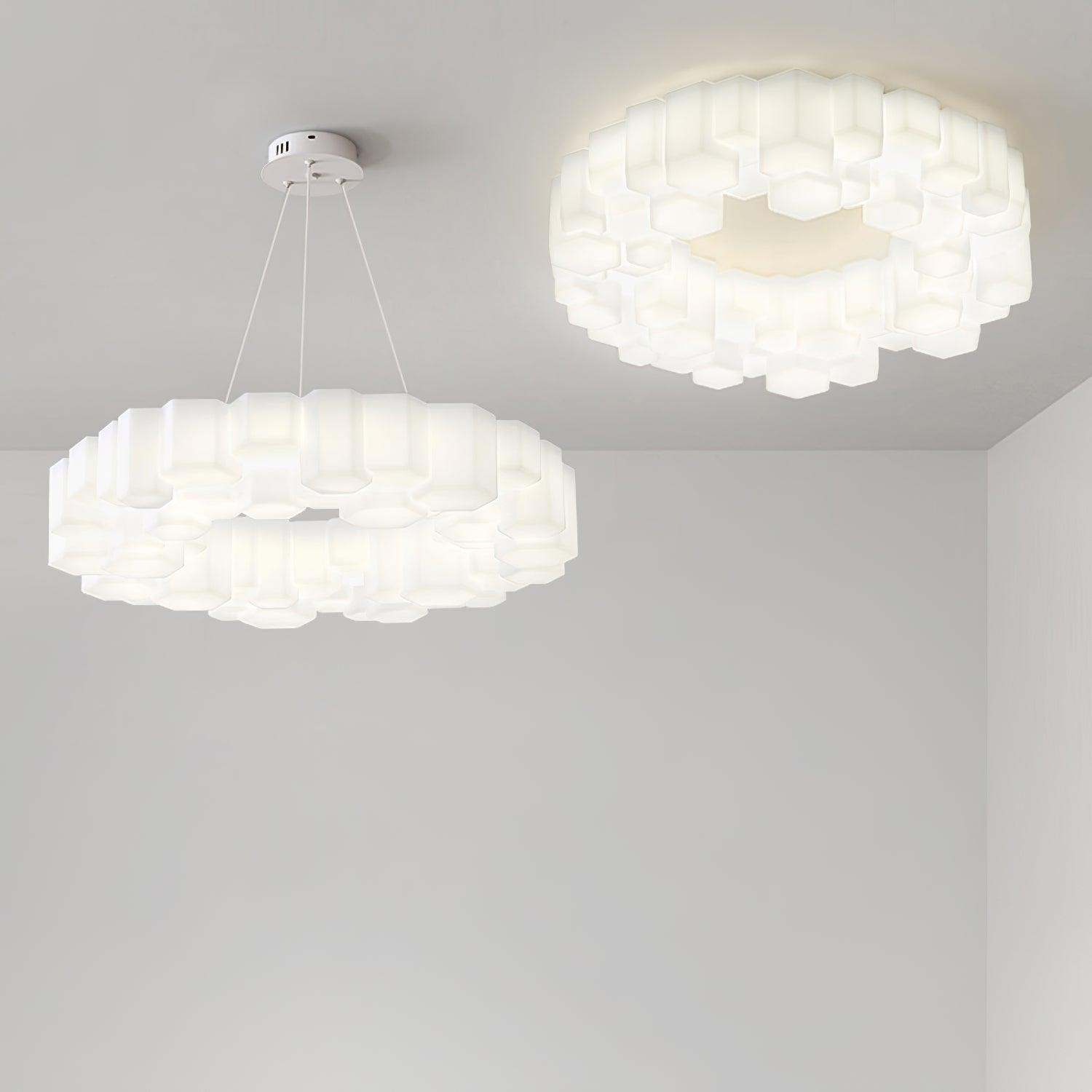 Lustra Lustre Rayon de Miel Polycarbonate Blanc Brillant