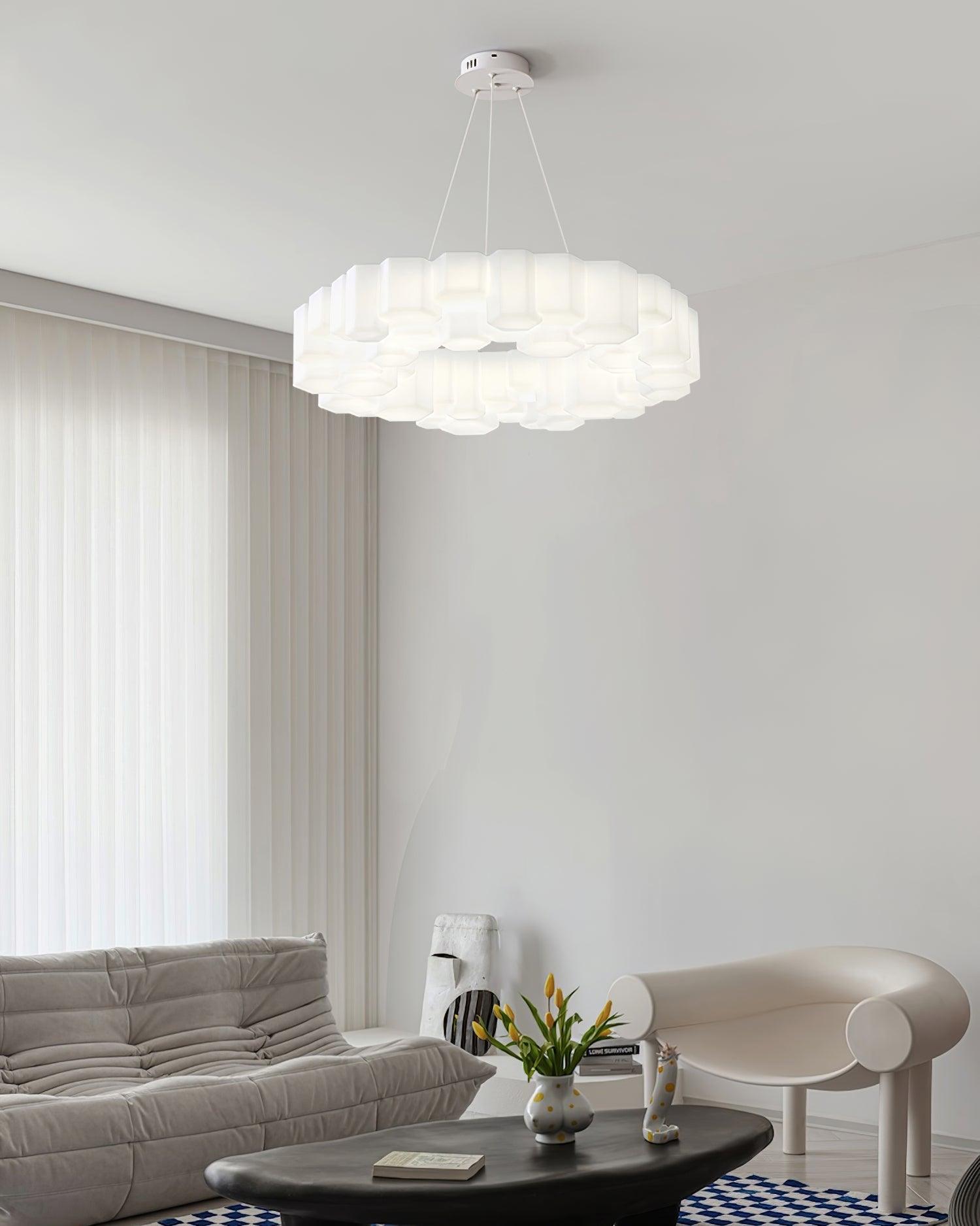 Lustra Lustre Rayon de Miel Polycarbonate Blanc Brillant