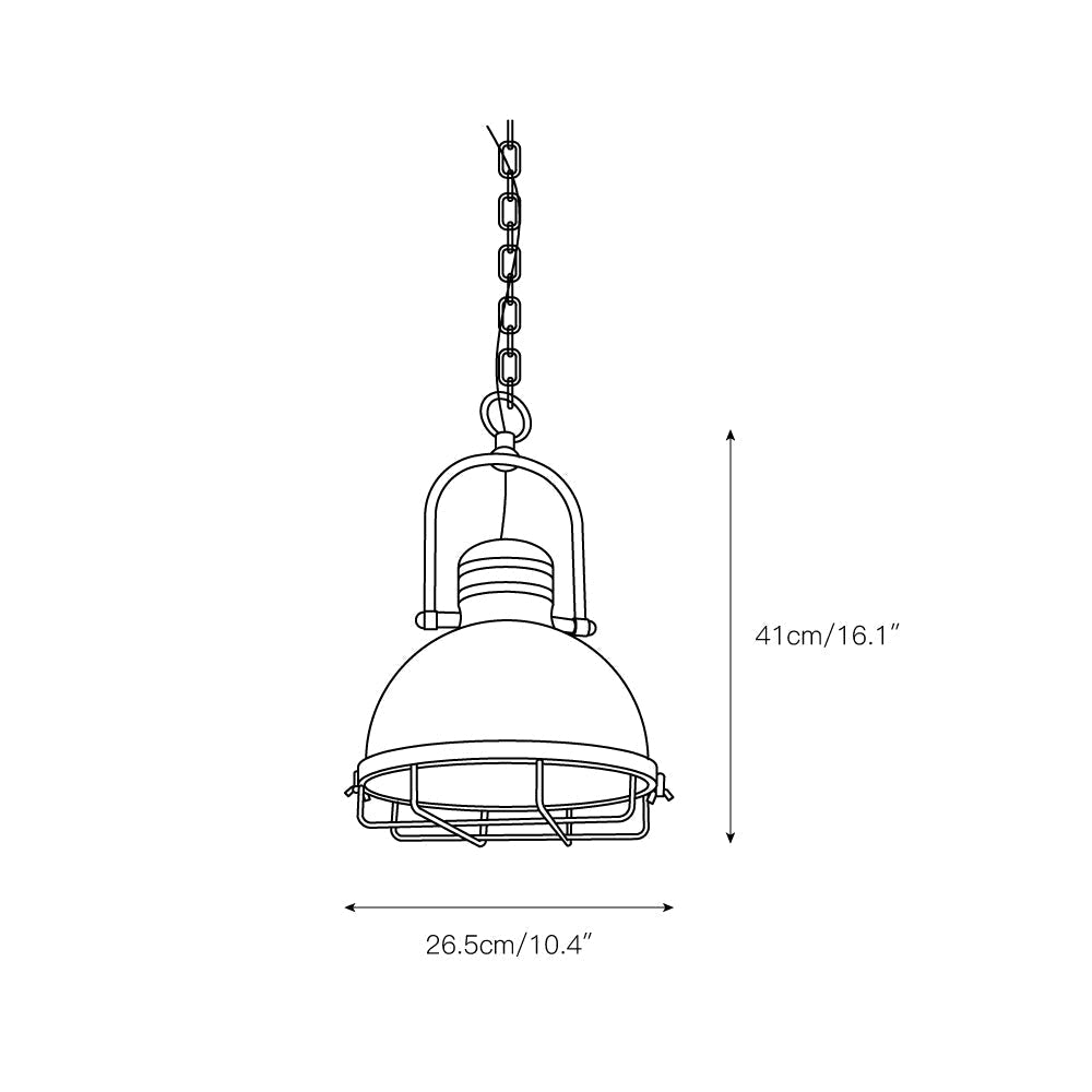 Hopedale Suspension Métal Vert Antique Industriel Vintage