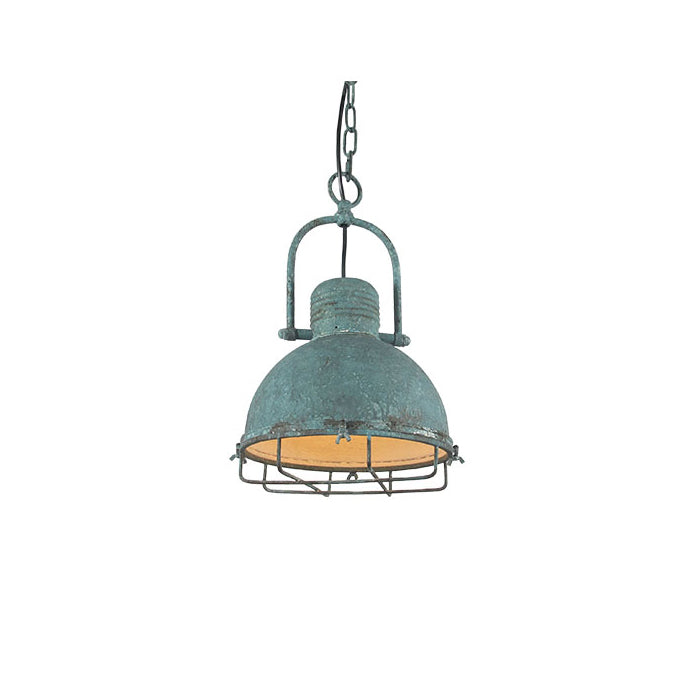 Hopedale Suspension Métal Vert Antique Industriel Vintage