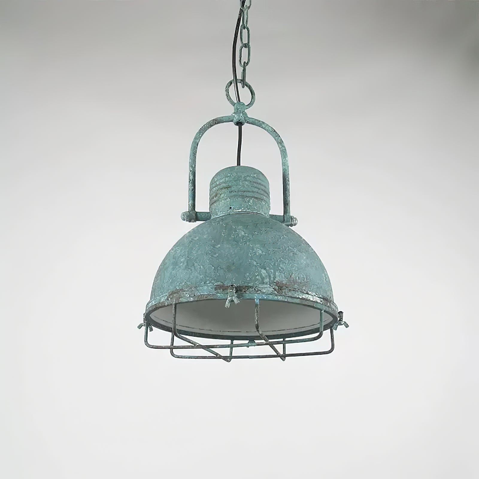 Hopedale Suspension Métal Vert Antique Industriel Vintage