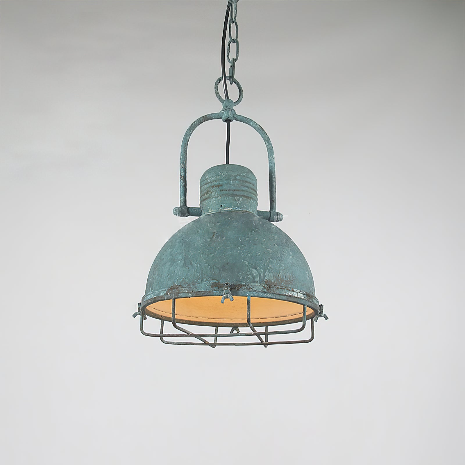 Hopedale Suspension Métal Vert Antique Industriel Vintage