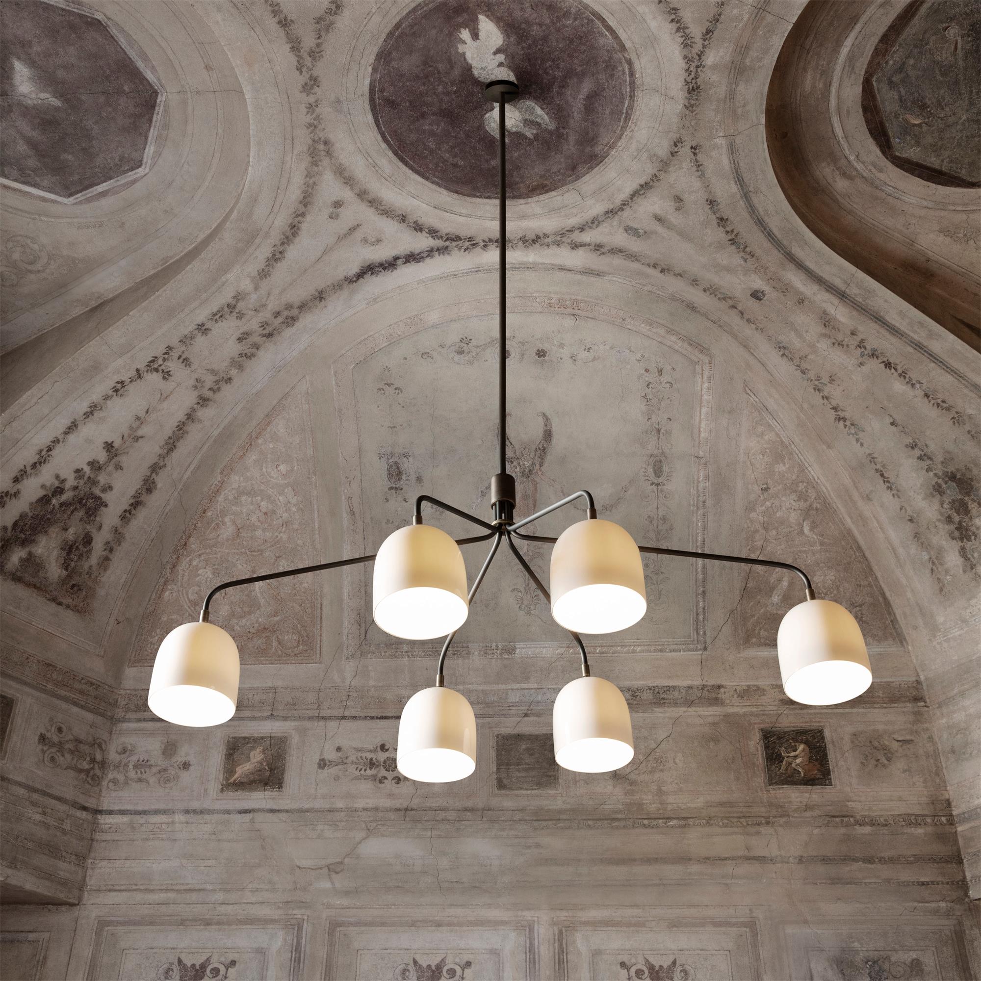 Lustra Lustre Noir en Laiton Industriel