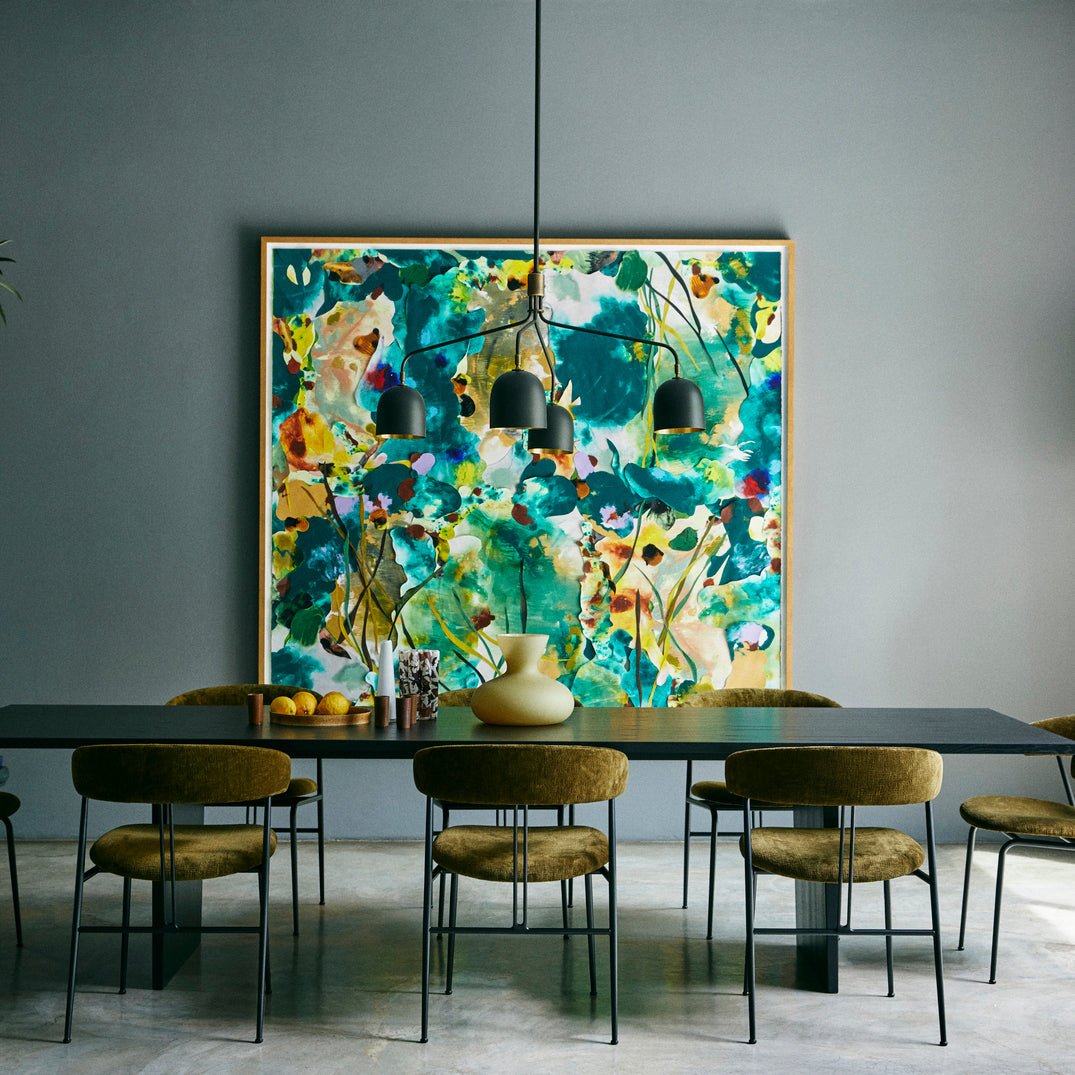 Lustra Lustre Noir en Laiton Industriel