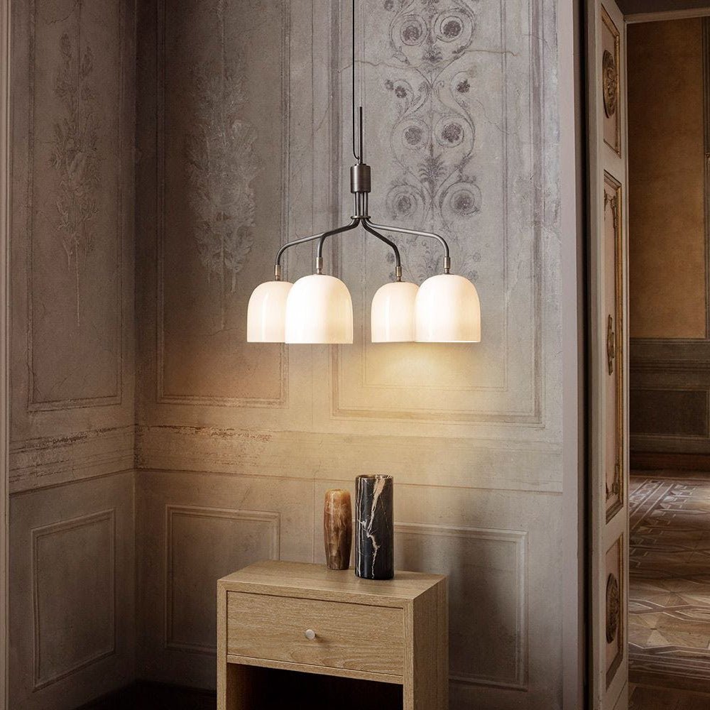 Lustra Lustre Noir en Laiton Industriel