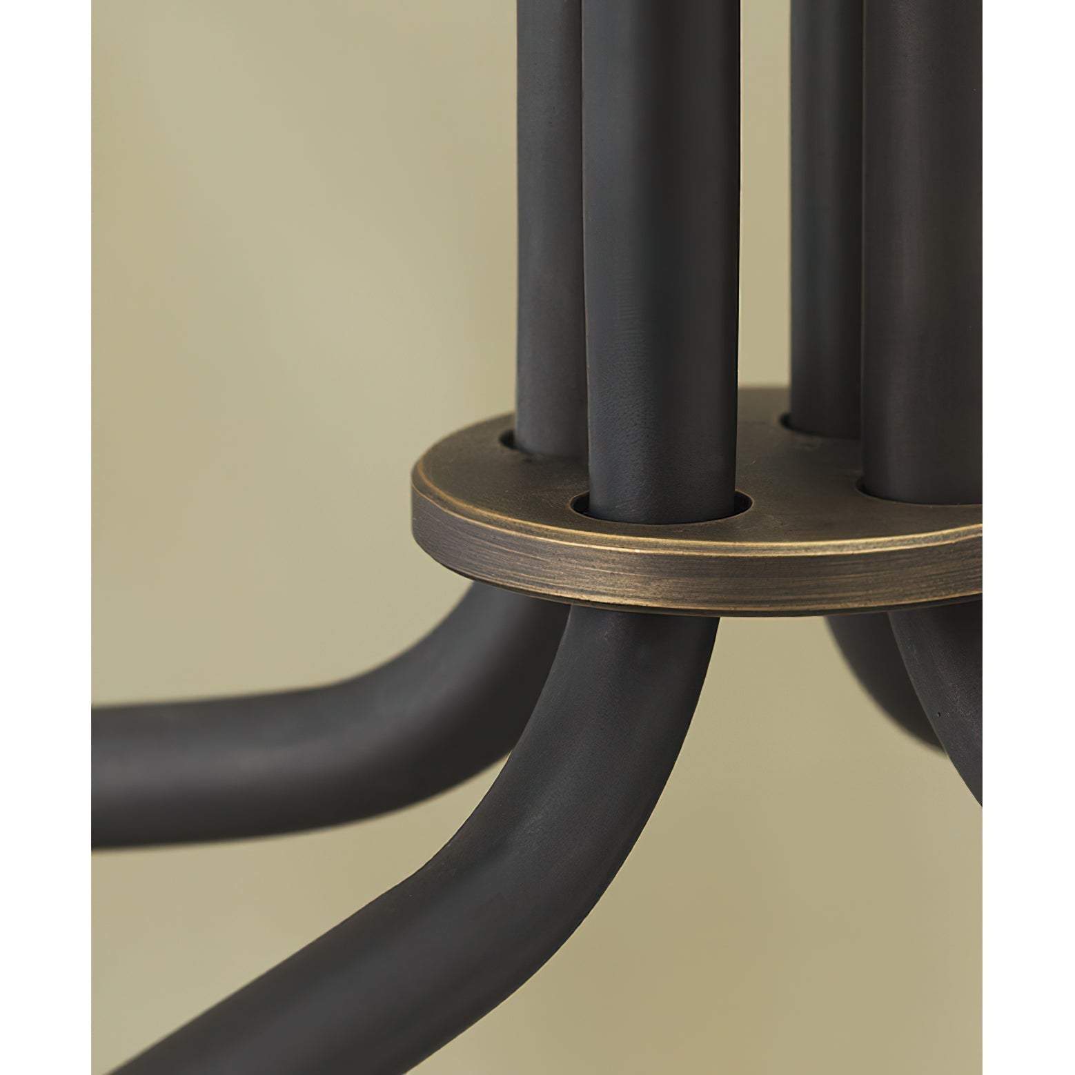 Lustra Lustre Noir en Laiton Industriel
