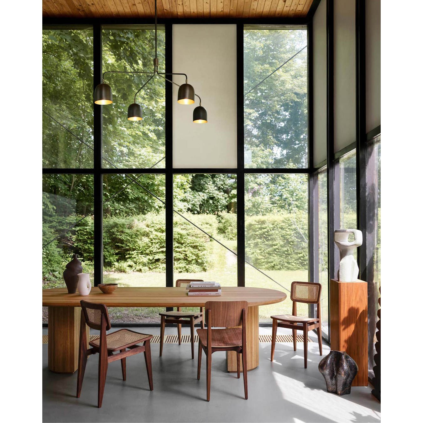 Lustra Lustre Noir en Laiton Industriel
