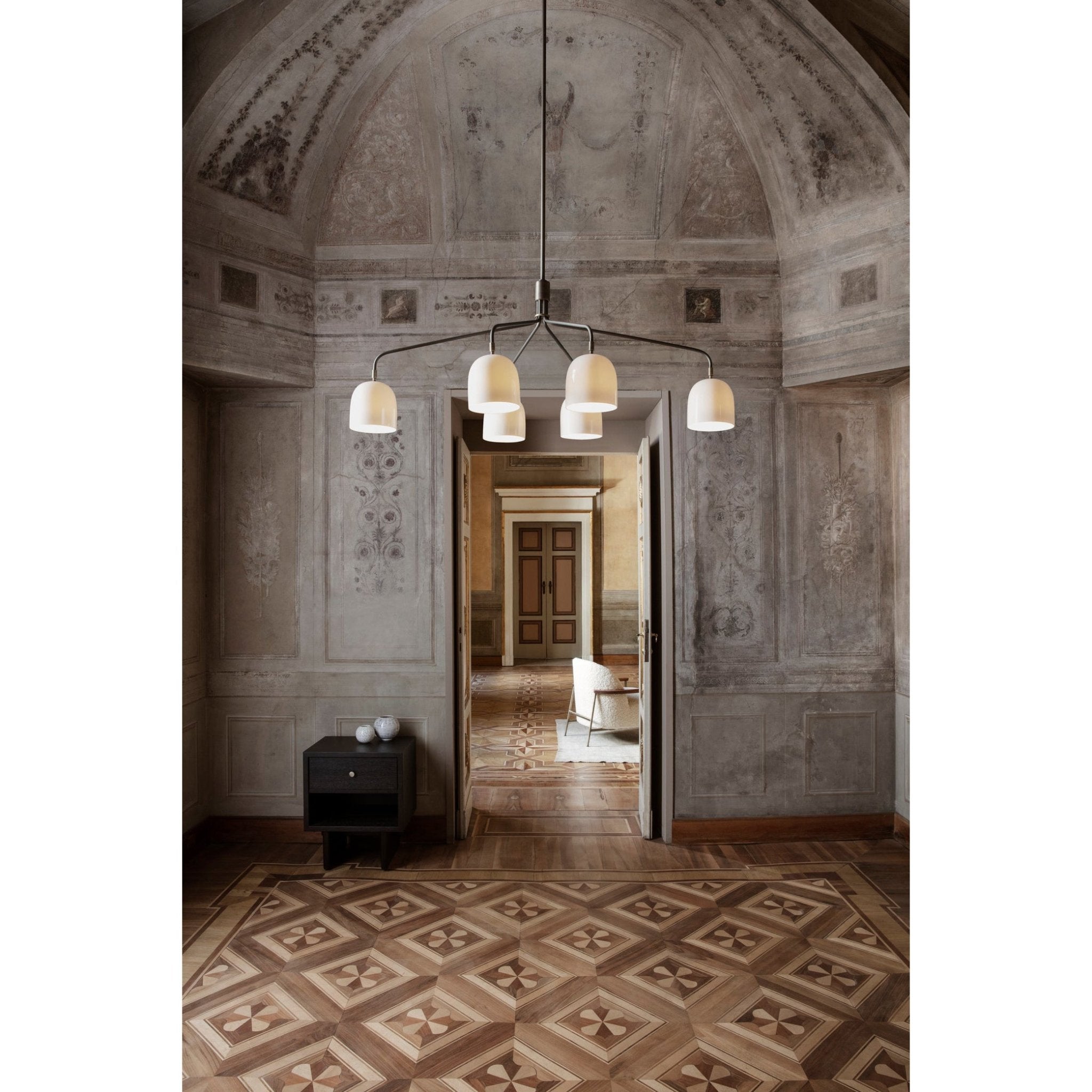 Lustra Lustre Noir en Laiton Industriel