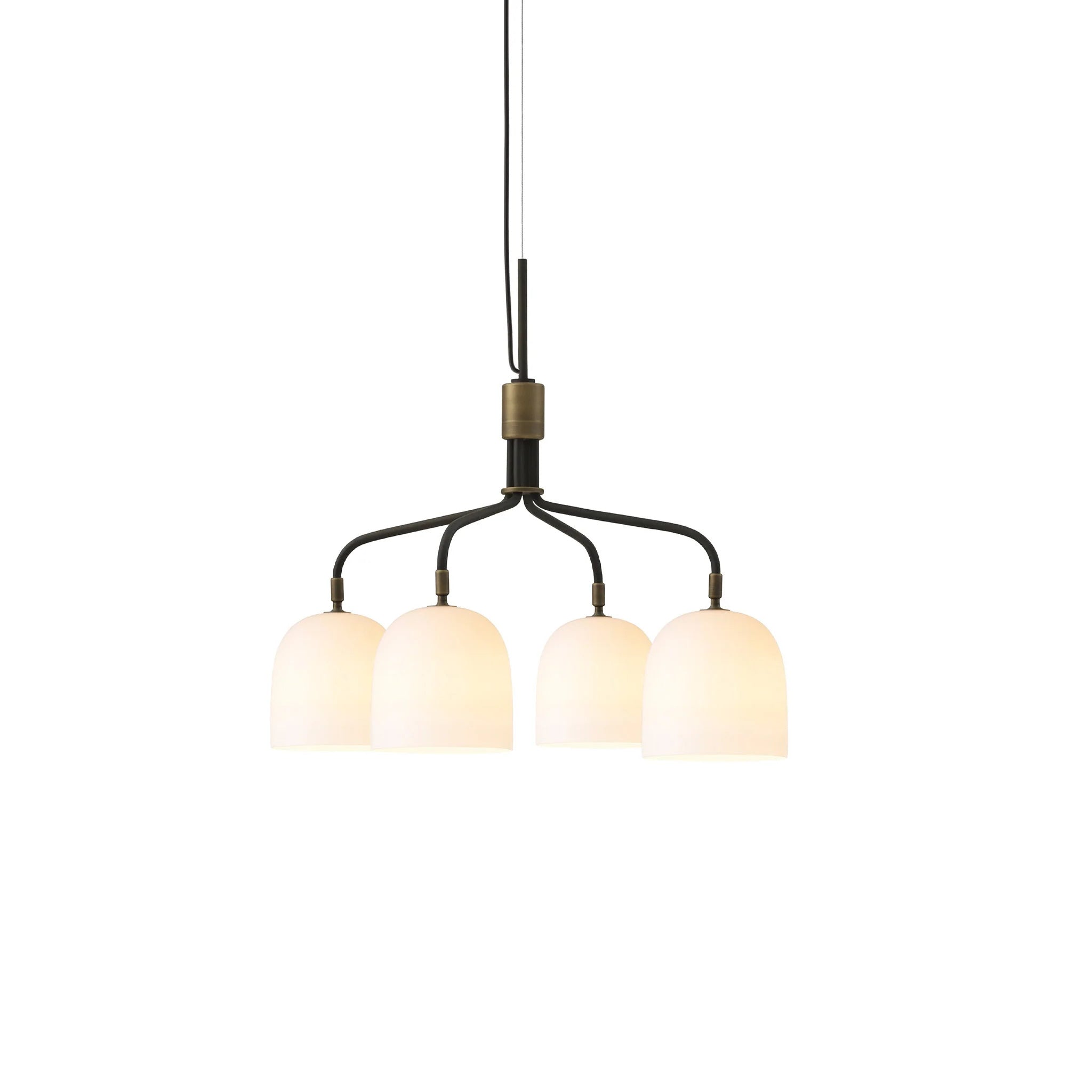 Lustra Lustre Noir en Laiton Industriel
