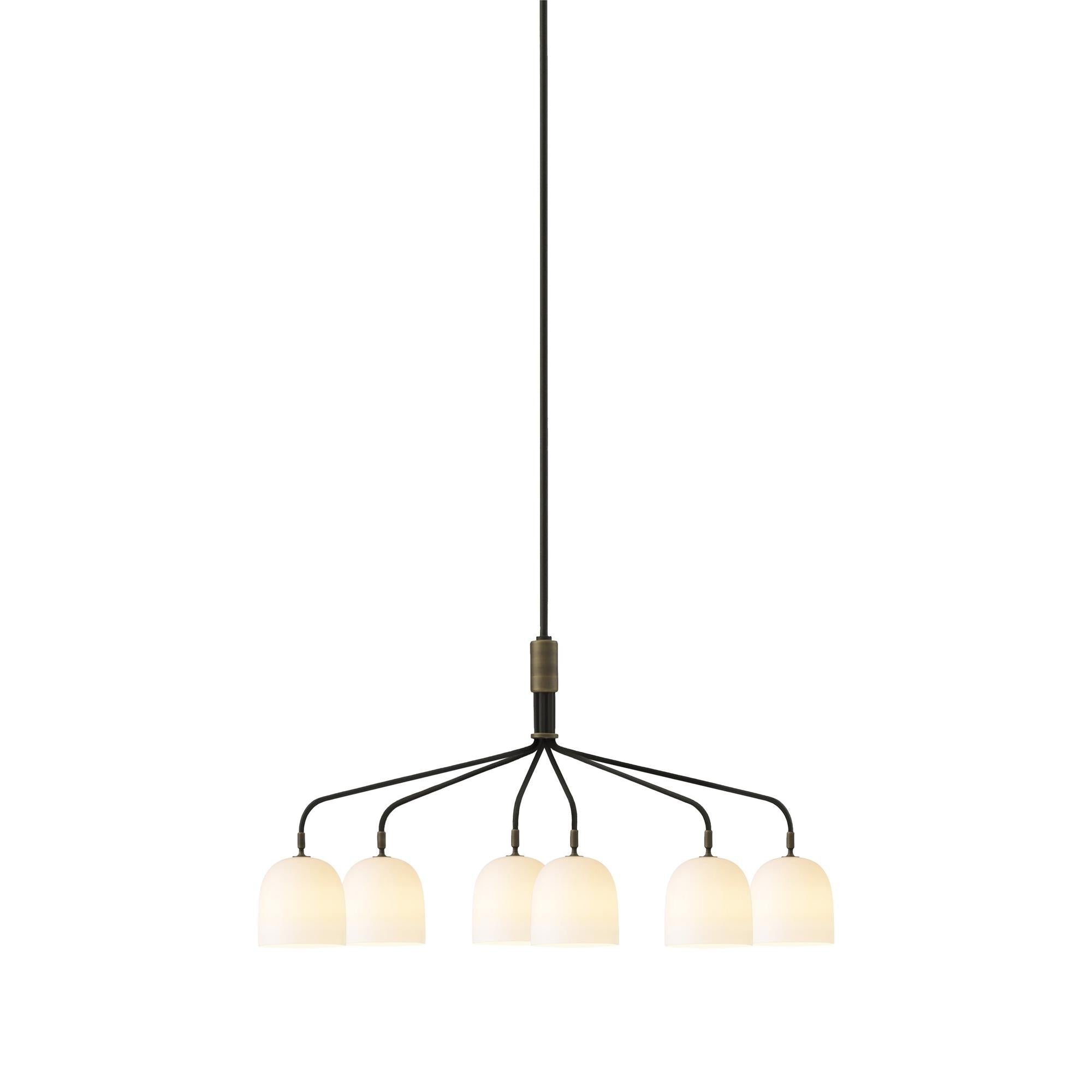 Lustra Lustre Noir en Laiton Industriel