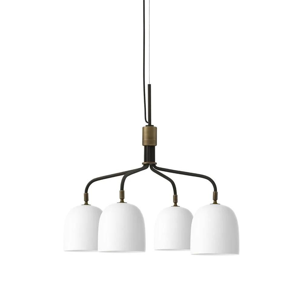 Lustra Lustre Noir en Laiton Industriel