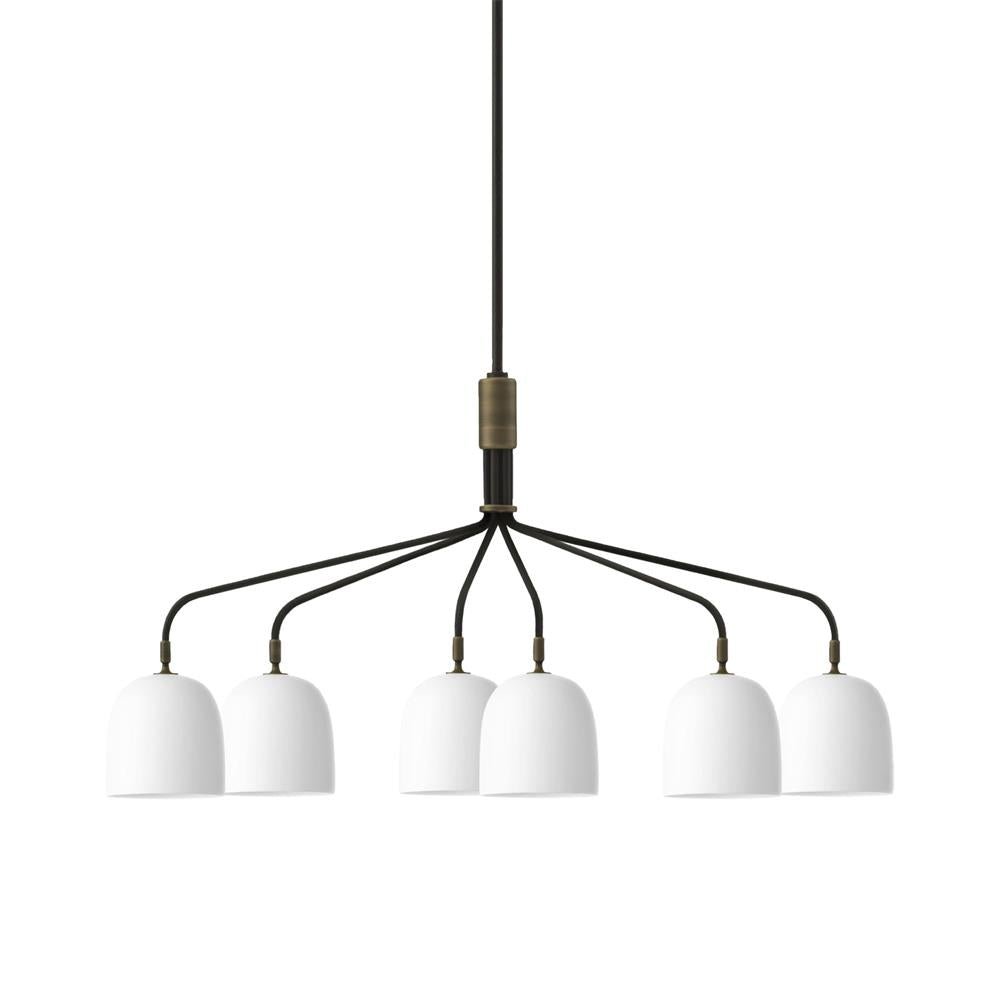 Lustra Lustre Noir en Laiton Industriel