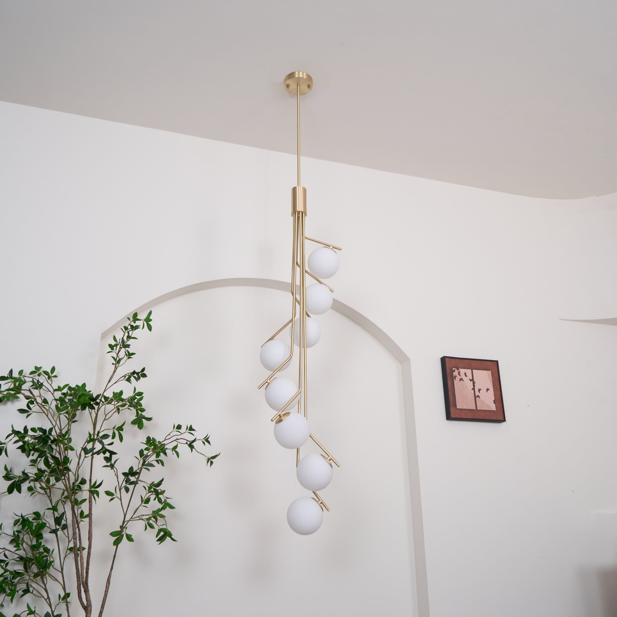 Lustra Lustre Doré Branche Globe LED