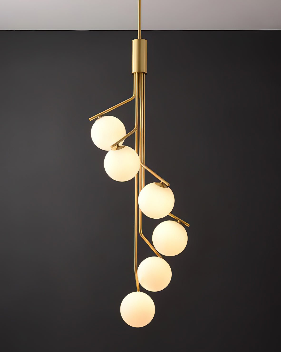 Lustra Lustre Doré Branche Globe LED