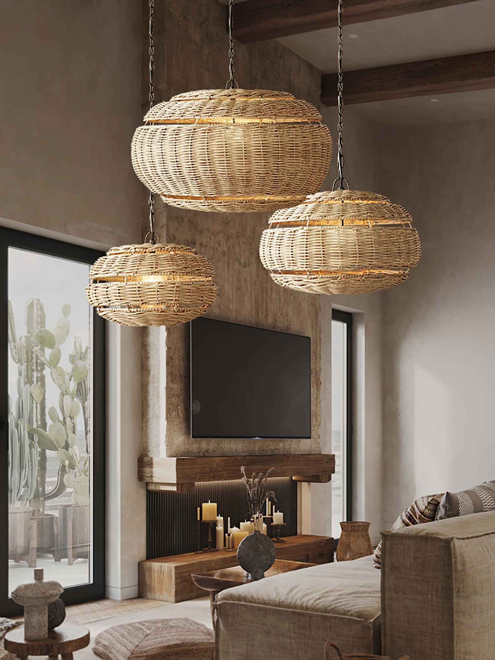 Wickora Suspension Rétro en Osier