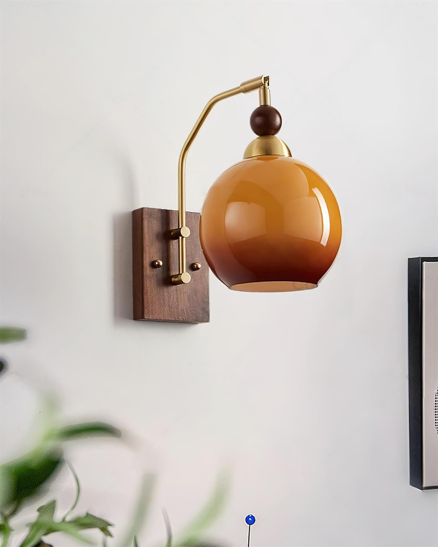 Jovene Lustra Applique Murale Verre Ambre Élégante