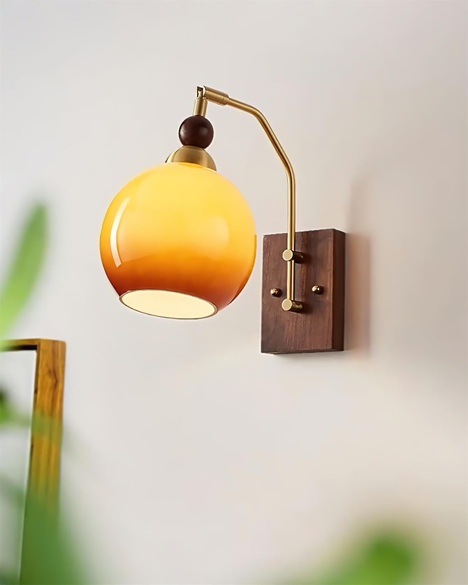 Jovene Lustra Applique Murale Verre Ambre Élégante