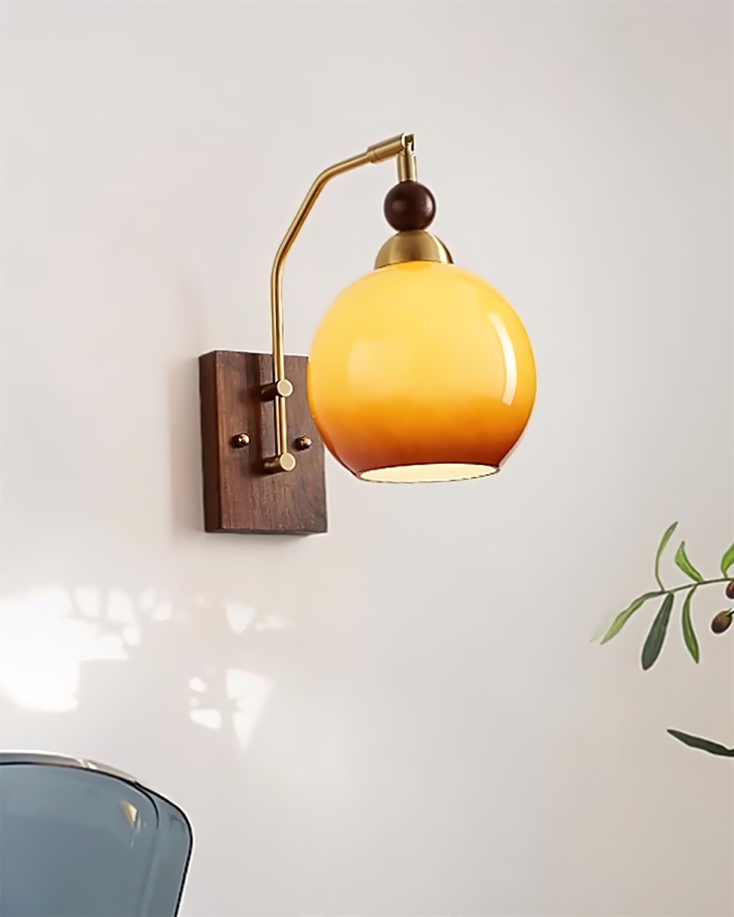 Jovene Lustra Applique Murale Verre Ambre Élégante