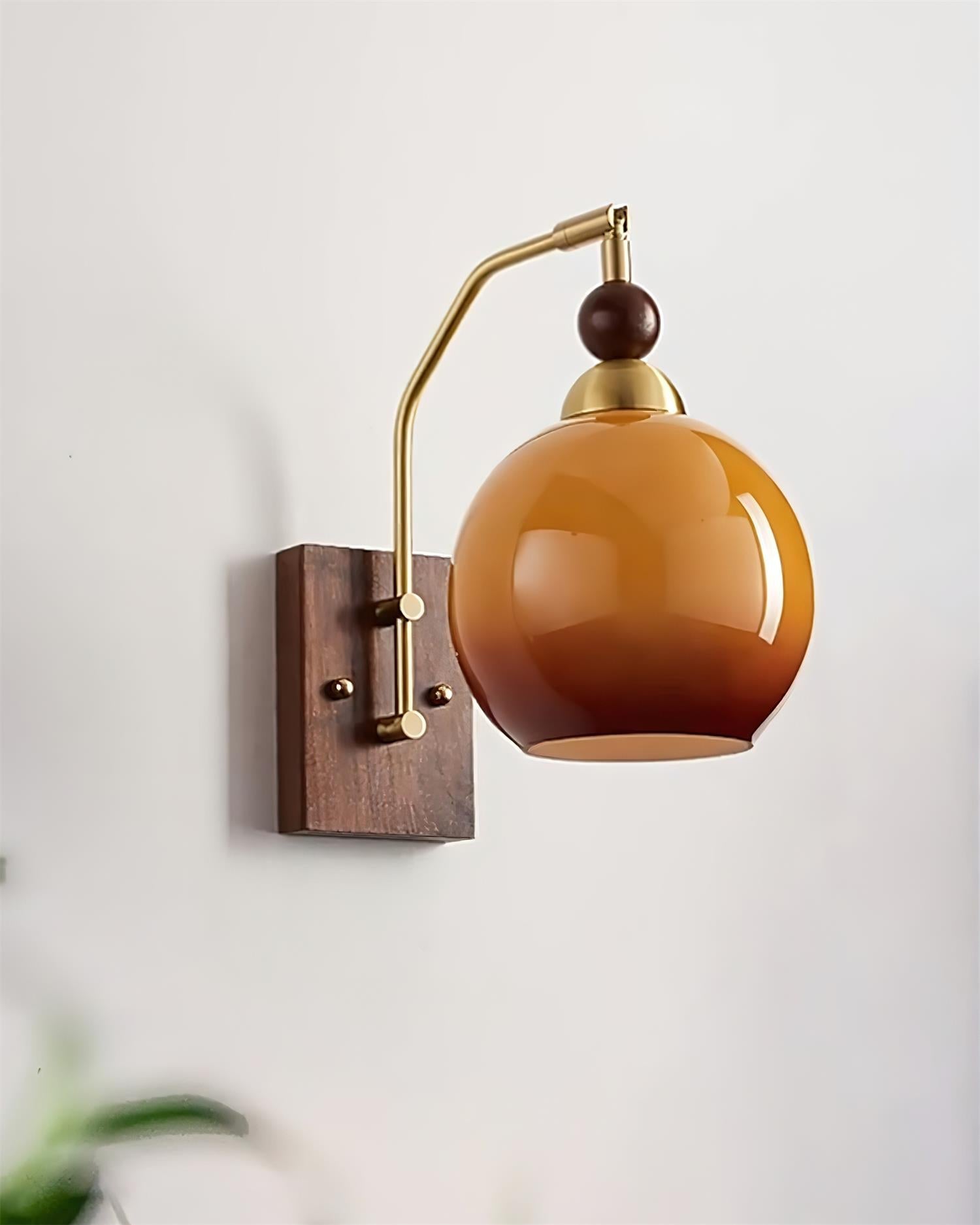 Jovene Lustra Applique Murale Verre Ambre Élégante