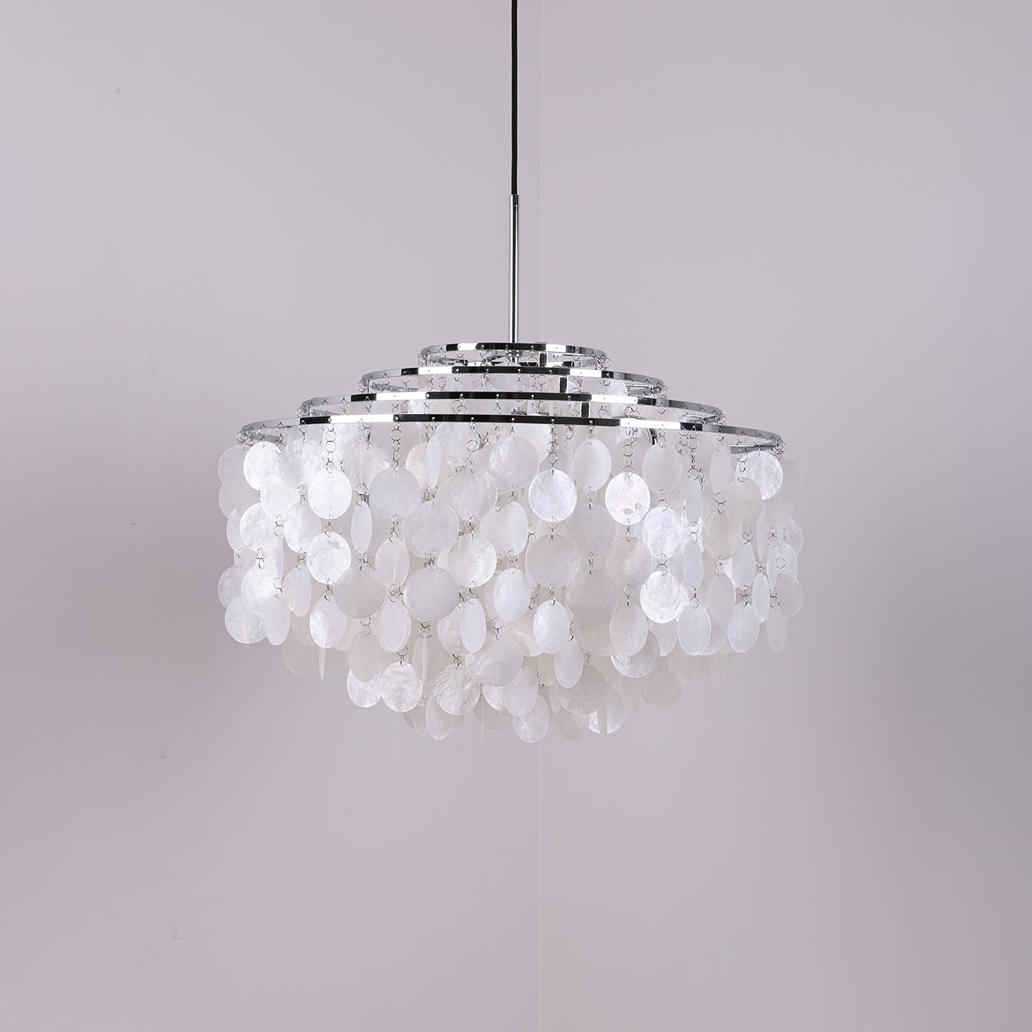 Lustra Suspension Lampe Anneau Rond en Coquillage