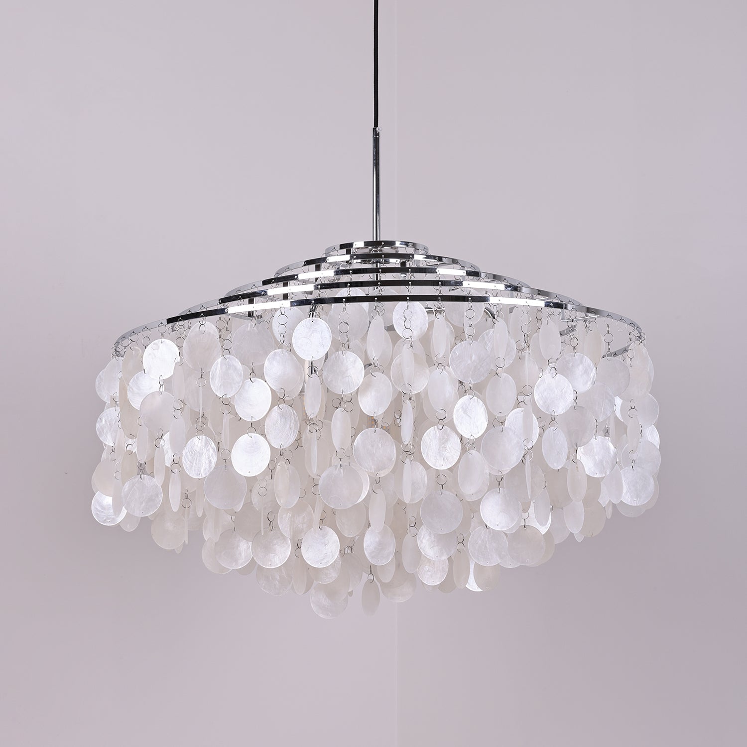 Lustra Suspension Lampe Anneau Rond en Coquillage
