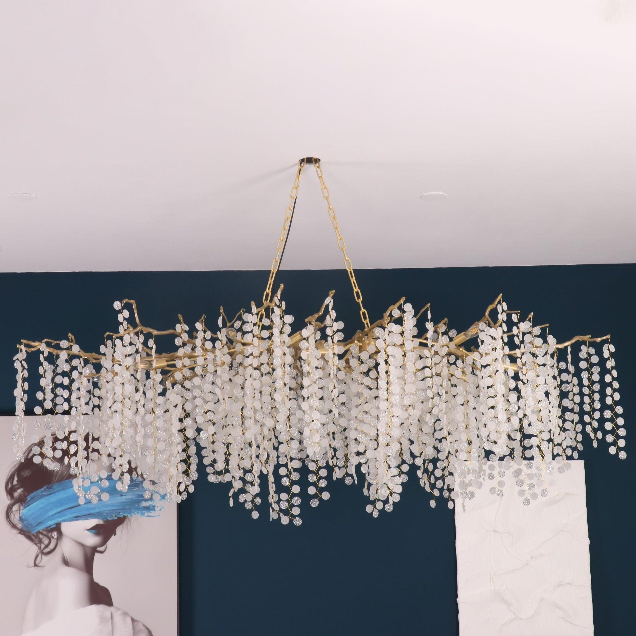 Lustra Suspension Lampe Goutte de Rosée en Cristal