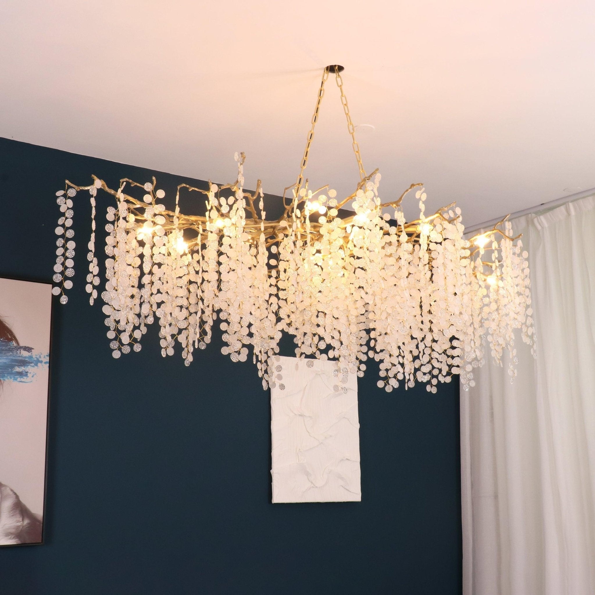 Lustra Suspension Lampe Goutte de Rosée en Cristal