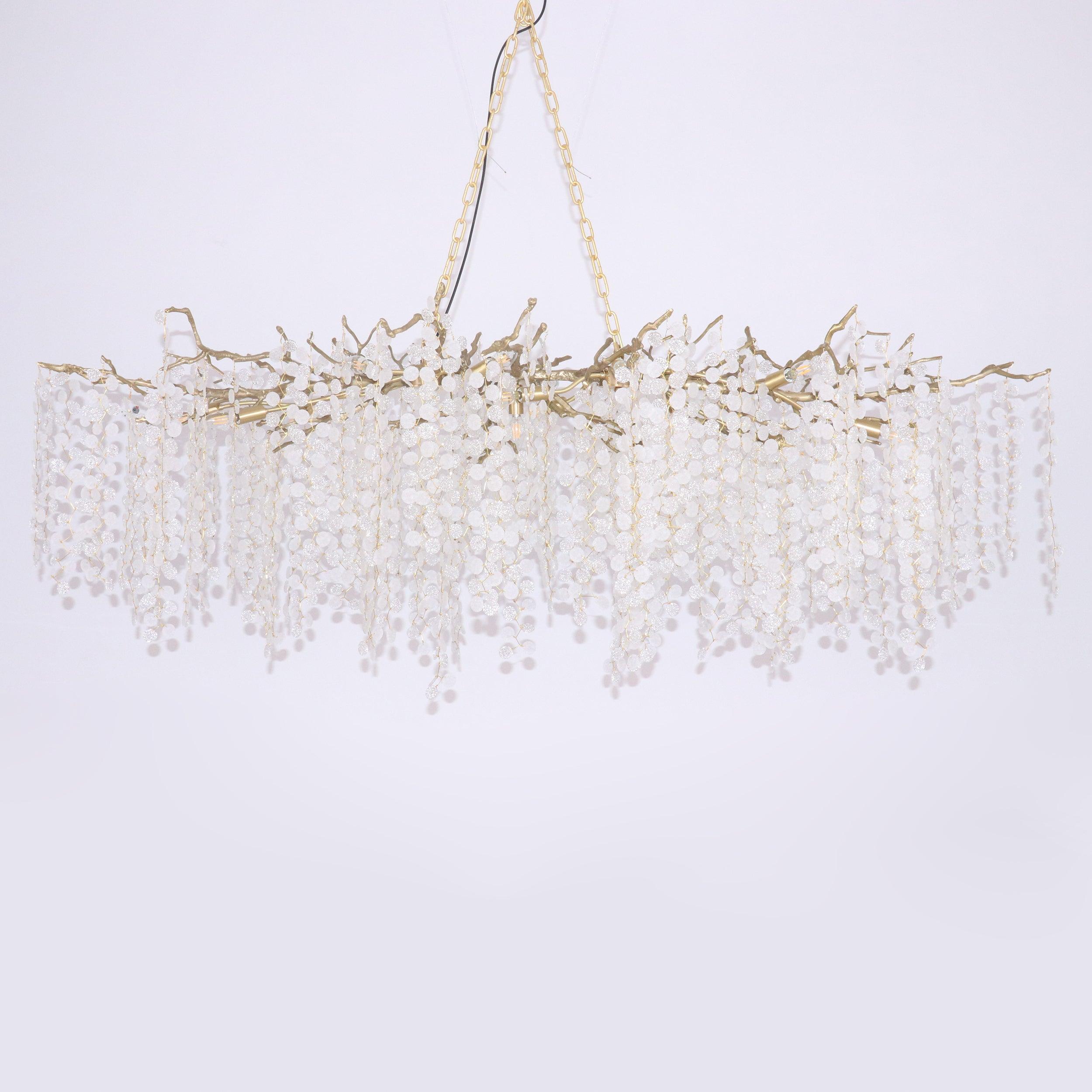 Lustra Suspension Lampe Goutte de Rosée en Cristal