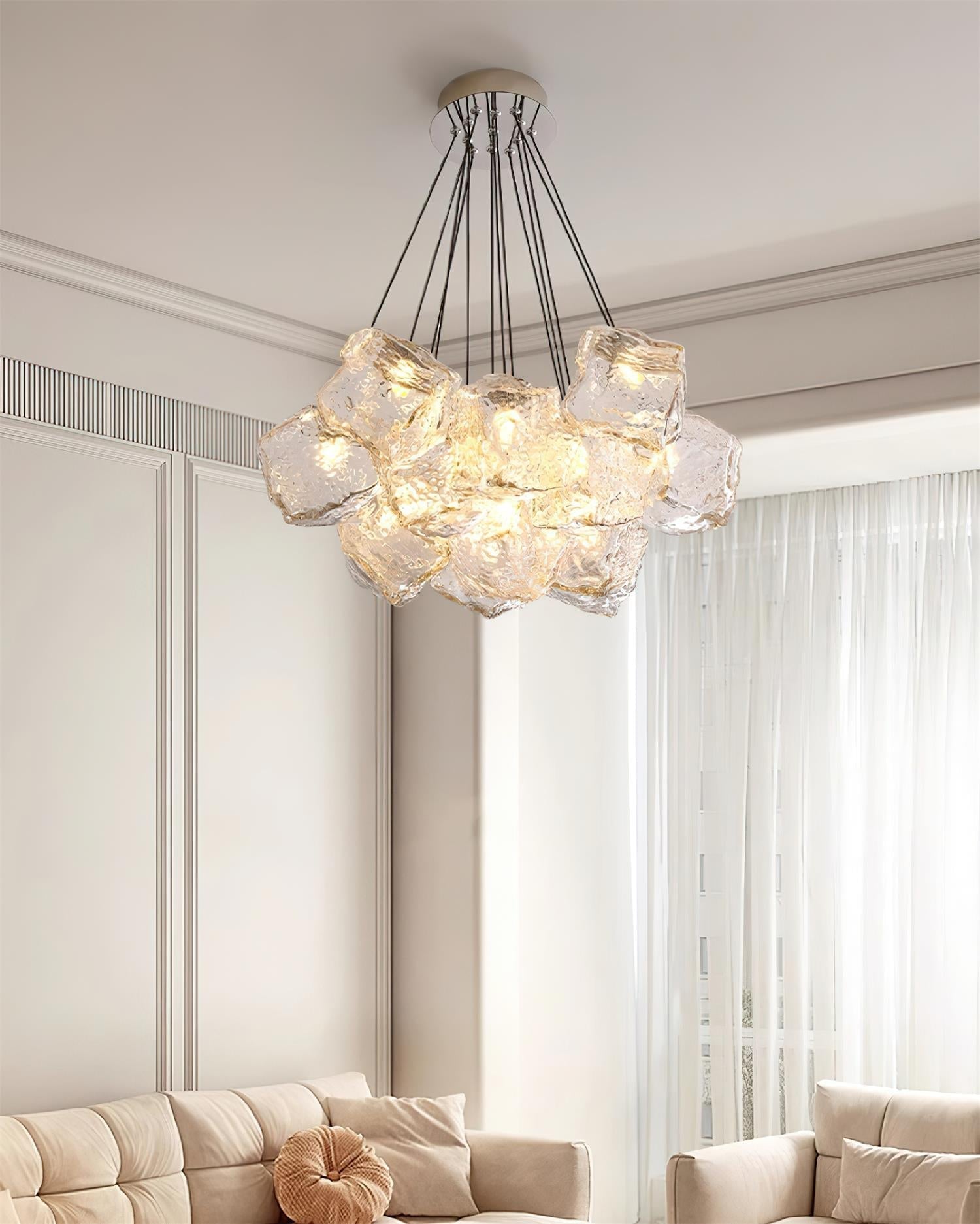 Pebine Lustra Lustre Cluster Verre