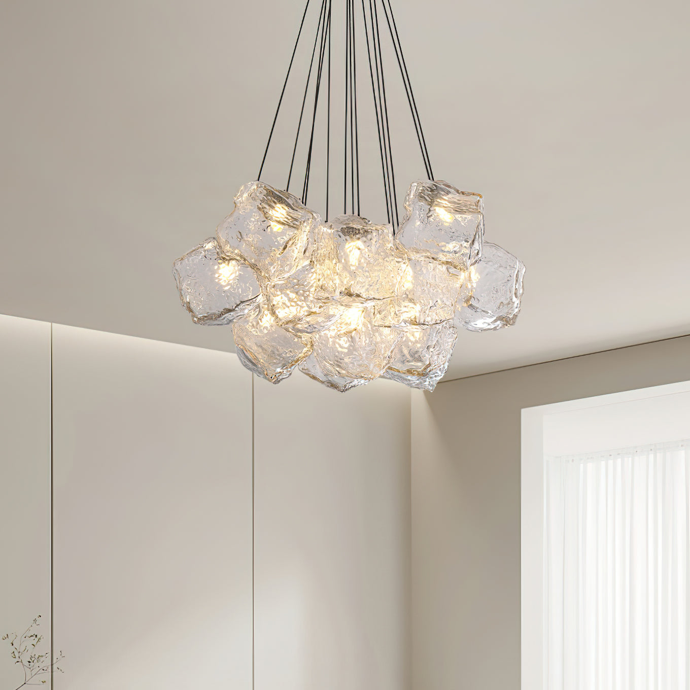 Pebine Lustra Lustre Cluster Verre
