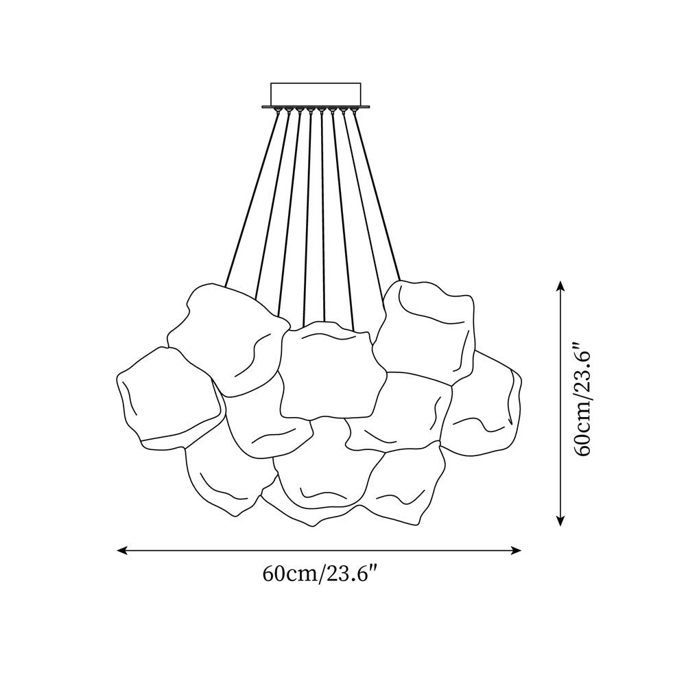 Pebine Lustra Lustre Cluster Verre